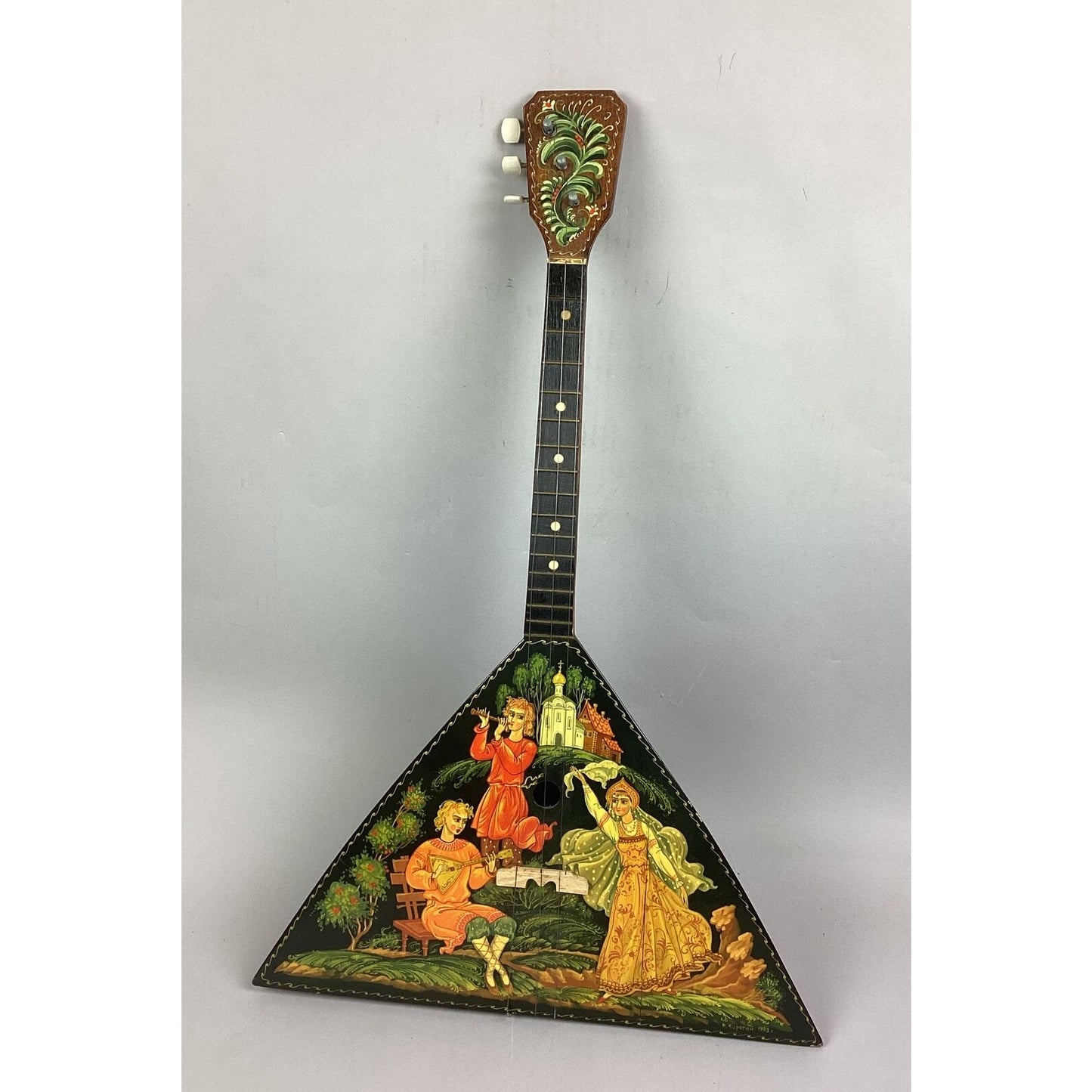 Vintage Russian Balalaika 3 String Instrument Folk Art Guitar Russian - 26.5”