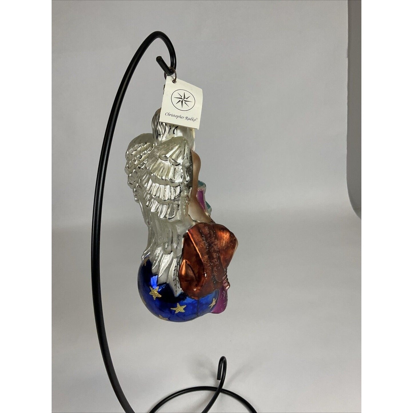 Christopher Radko Father Time Angel Glass Christmas Ornament w/ Tag