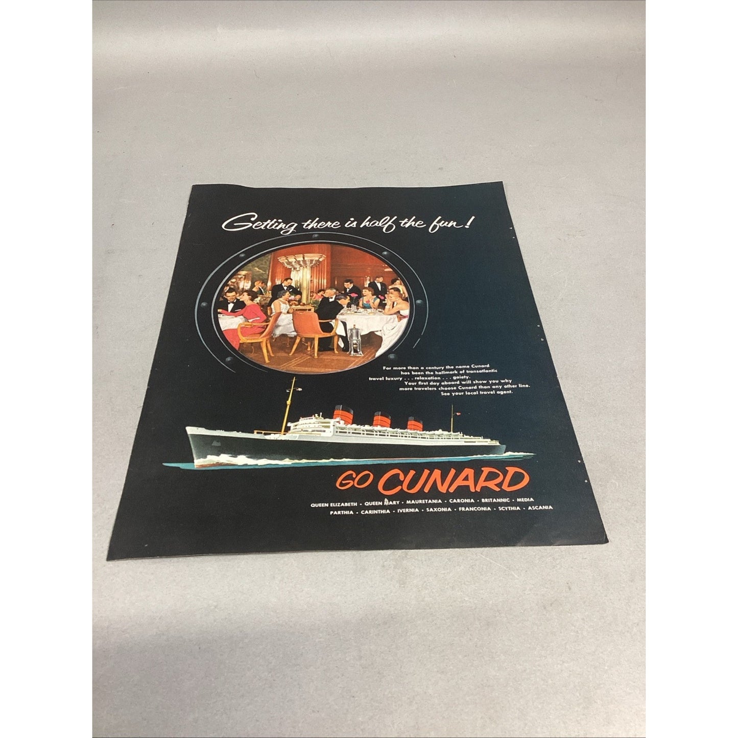 Lot Of 7 - Cunard Poster Print, 1 Photo, 1 Mag Article - Matson & Bermuda Lines