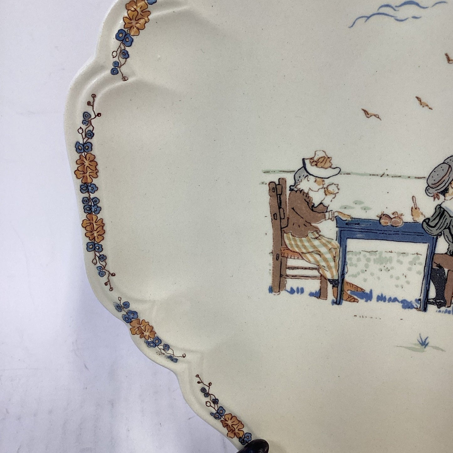 Sarreguemines Enfants Richard Rond Gebak/Taart Schaal- Round Cake Plate/Serving