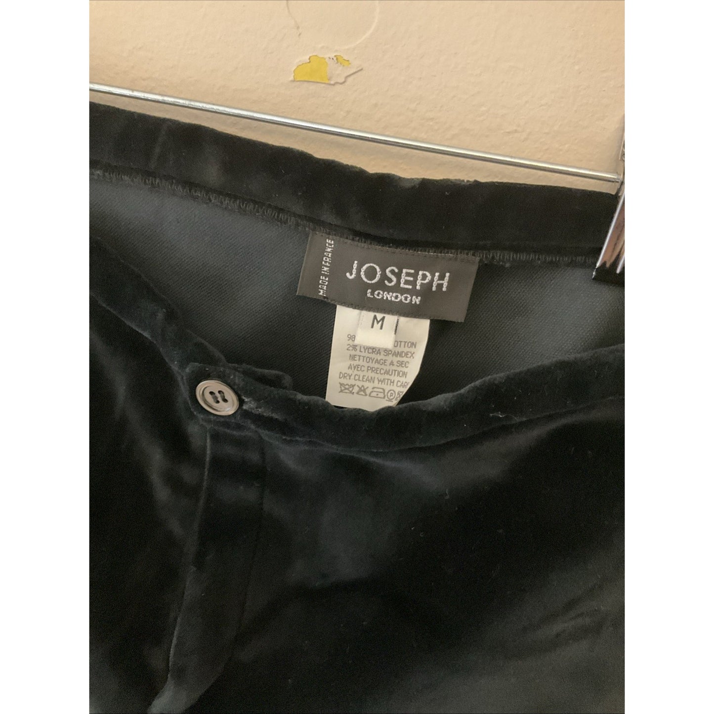 JOSEPH M London Made In France Black velour Pants