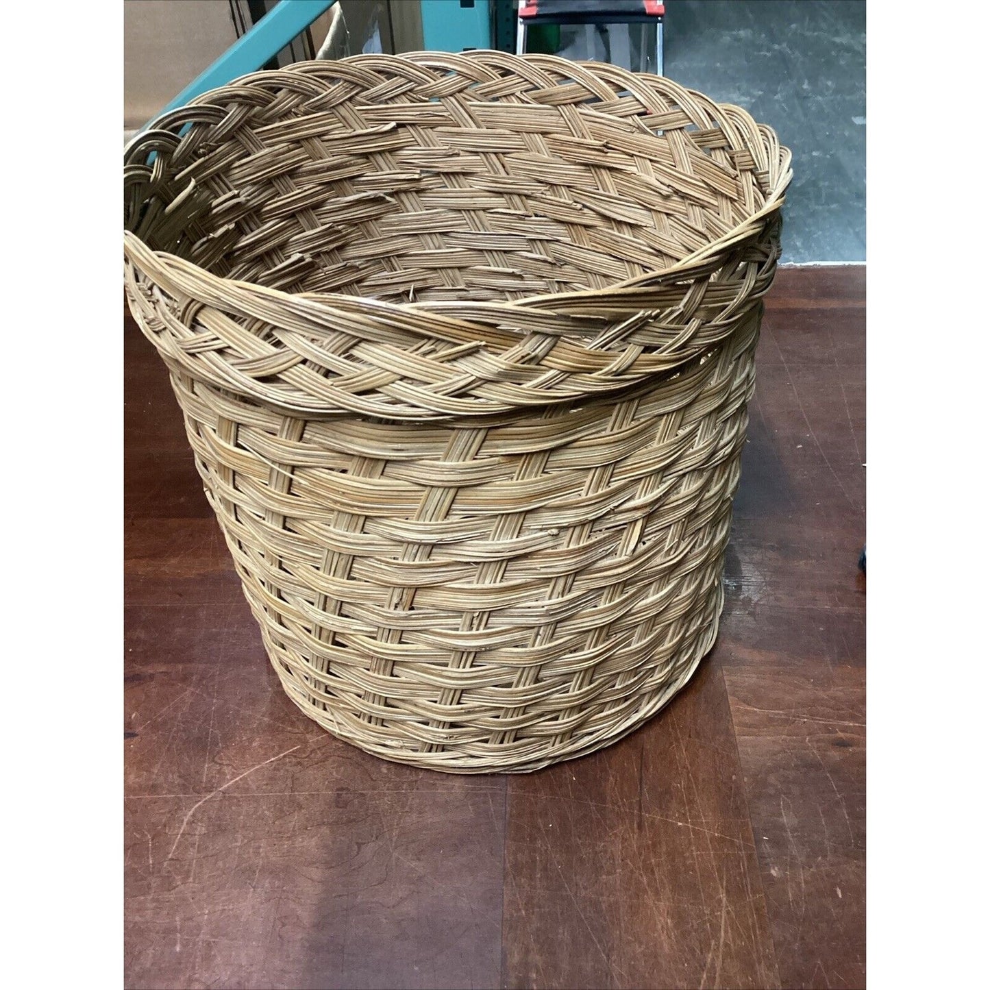 Wicker Rattan Hand Woven Laundry Basket Waste Basket - 13.5"Hx13.5"D