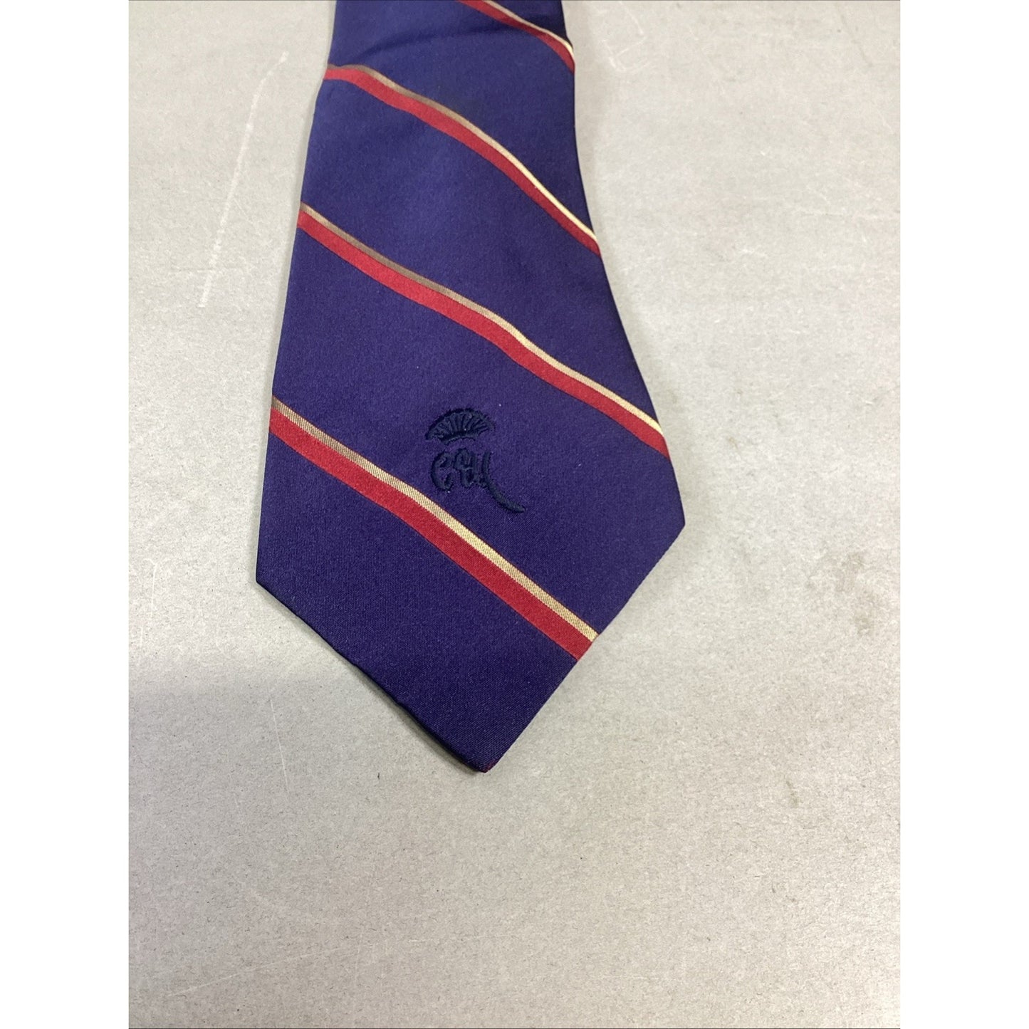 Countess Mara Blue Striped Silk Tie & Jean Marc Stewey Paris Dark Blue Silk Tie