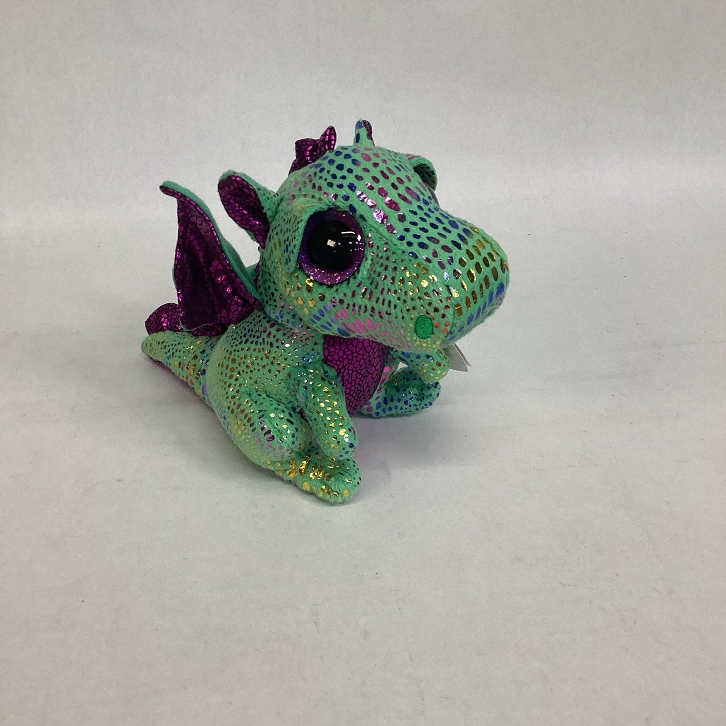 Ty Beanie Boos Cinder the Green And Purple Dragon Plush Toy Collectible