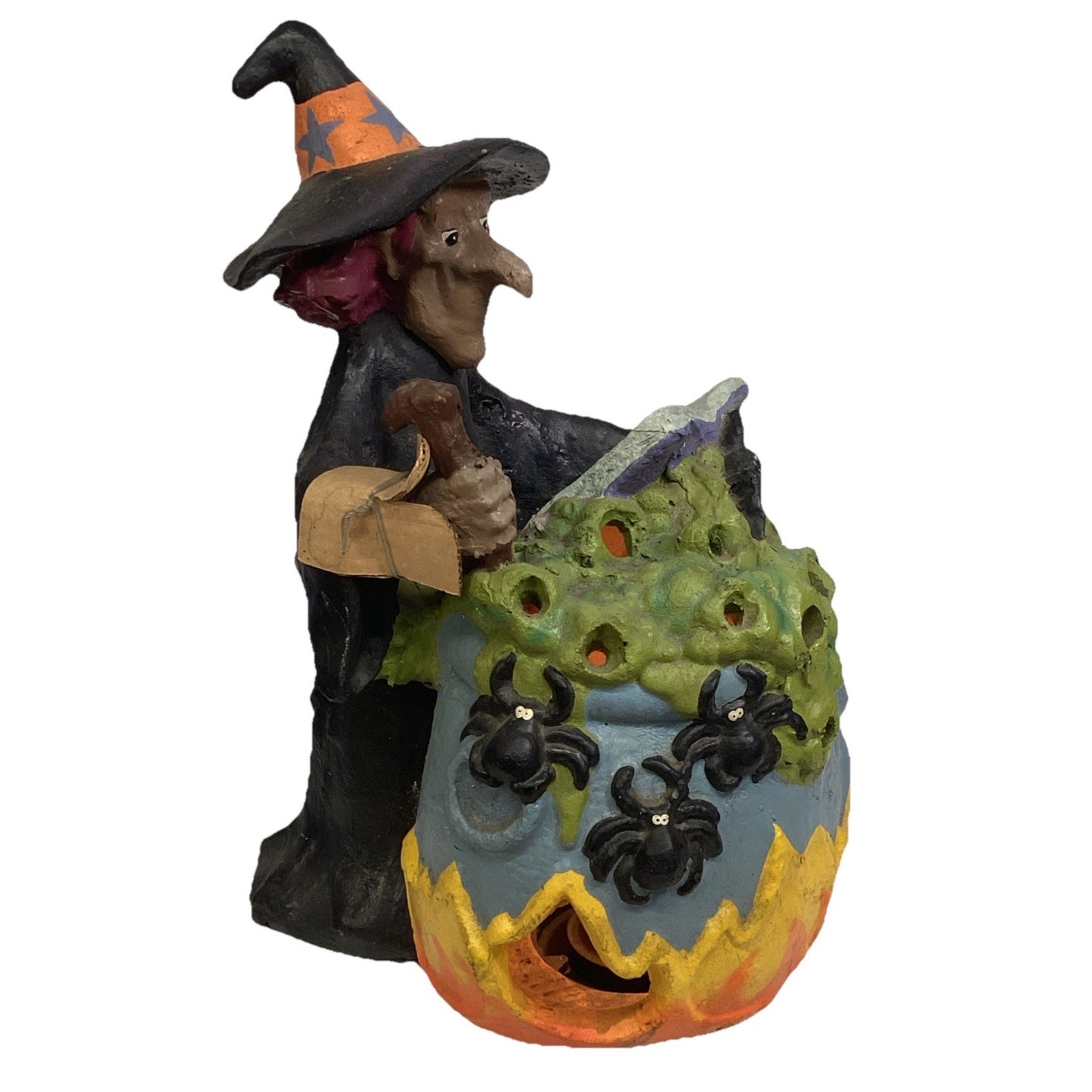 VTG NOS 90s Matrix Industries Halloween Witch Cauldron Lighted Foam Blow Mold