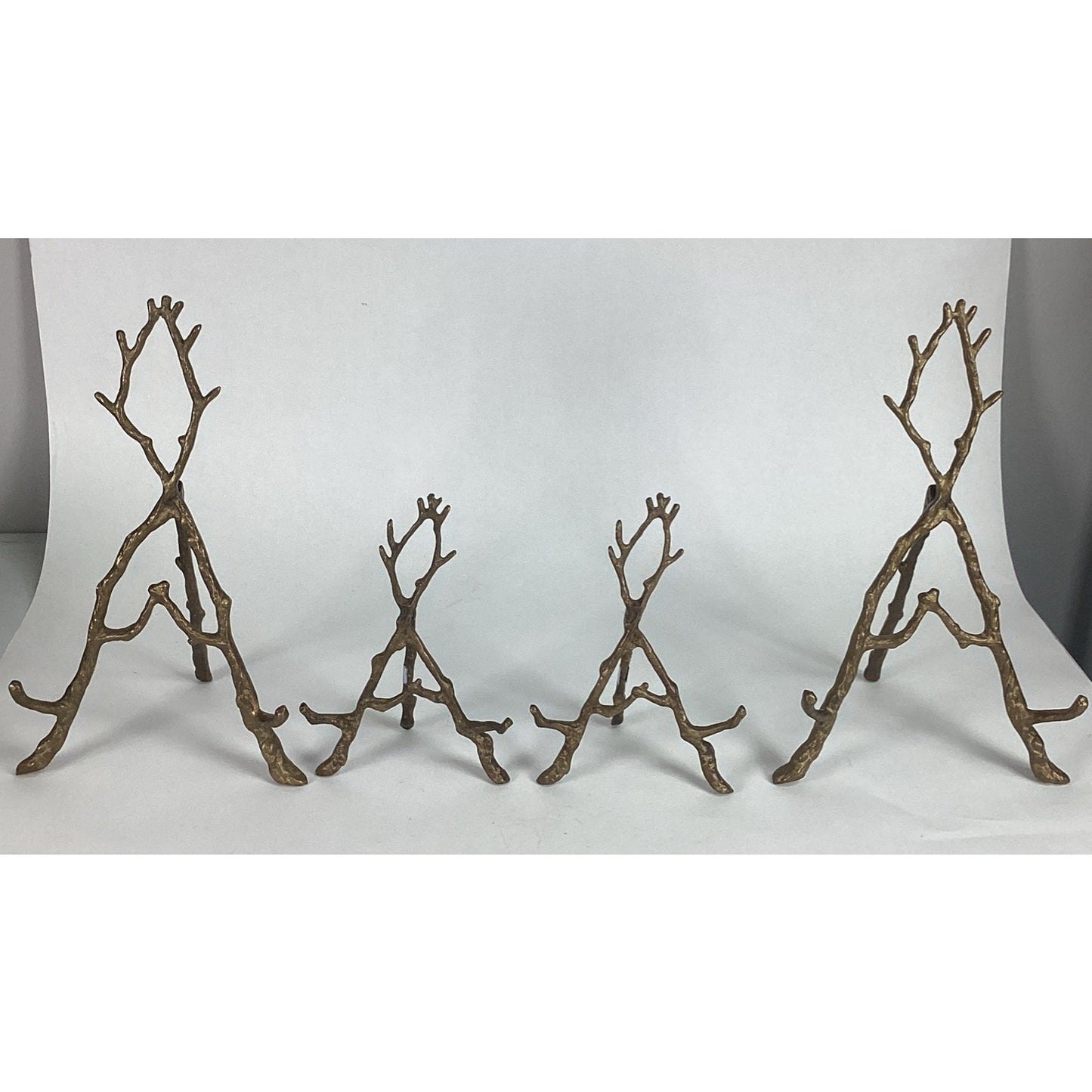 4 San Pacific Intl SPI Metal Gold Plate Pic Holder with Branches/Woodland Theme