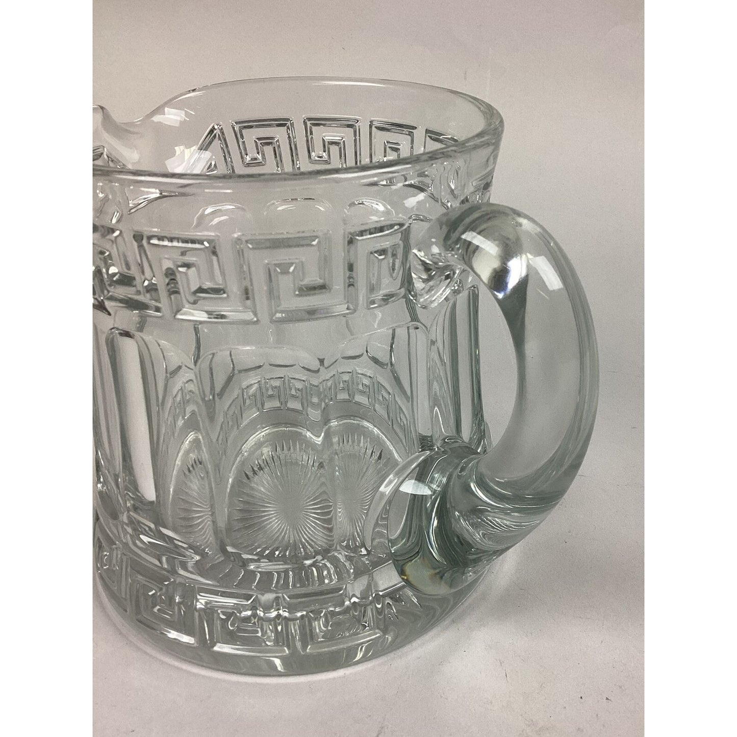 Antique Heisey Early 1900’s Glass Elegant Large Greek Key 40 Ounce Water Pitcher