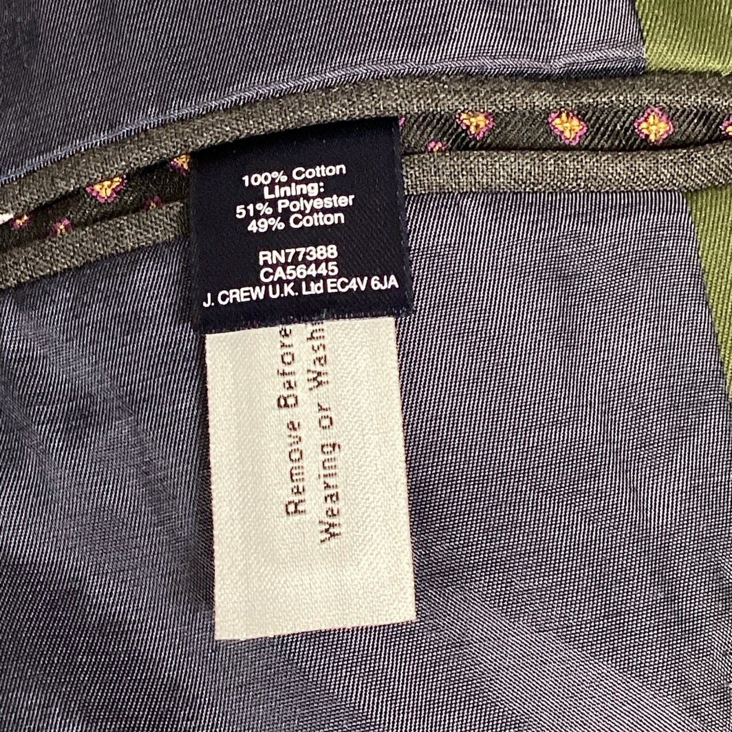 J. Crew Men’s Dark Green 1 Button Blazer - 7 Pockets - Large - NWT