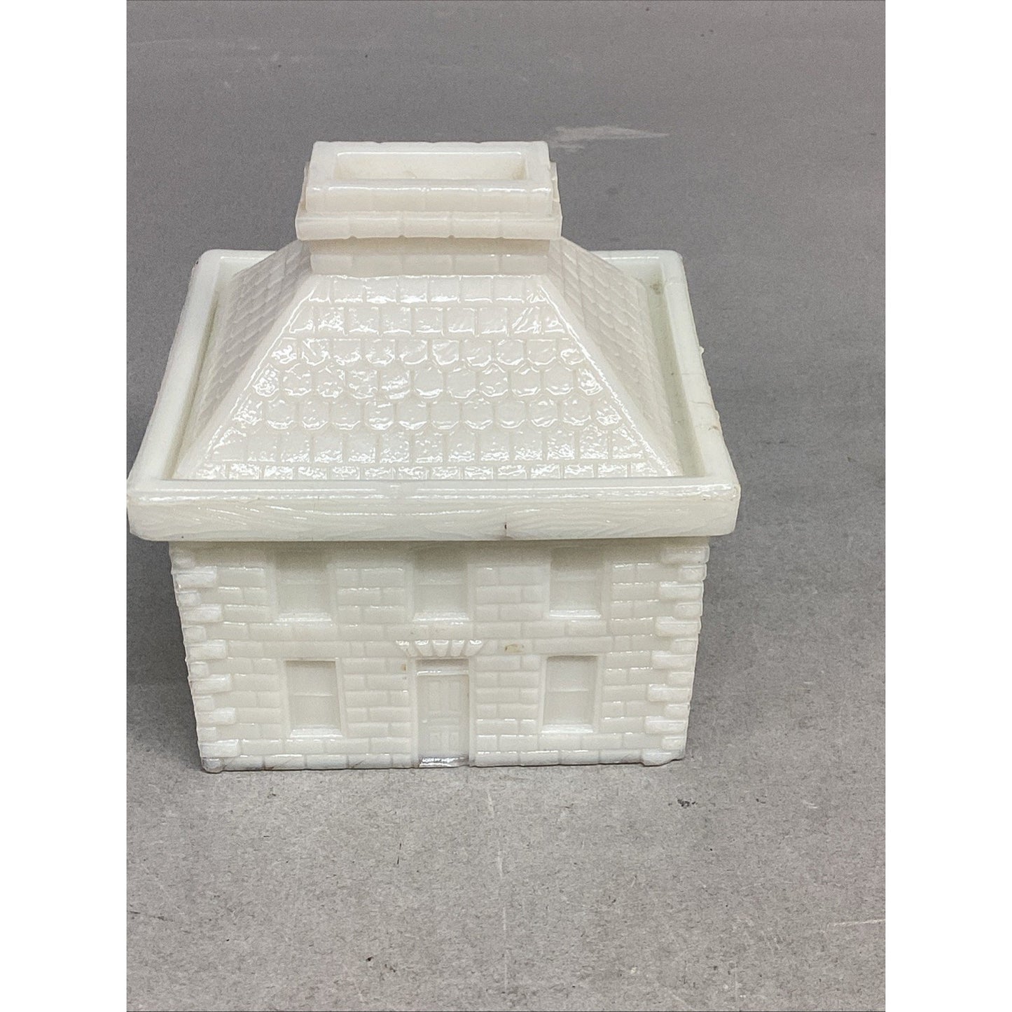 Westmoreland Milk Glass Schoolhouse Mustard Jar With Lid