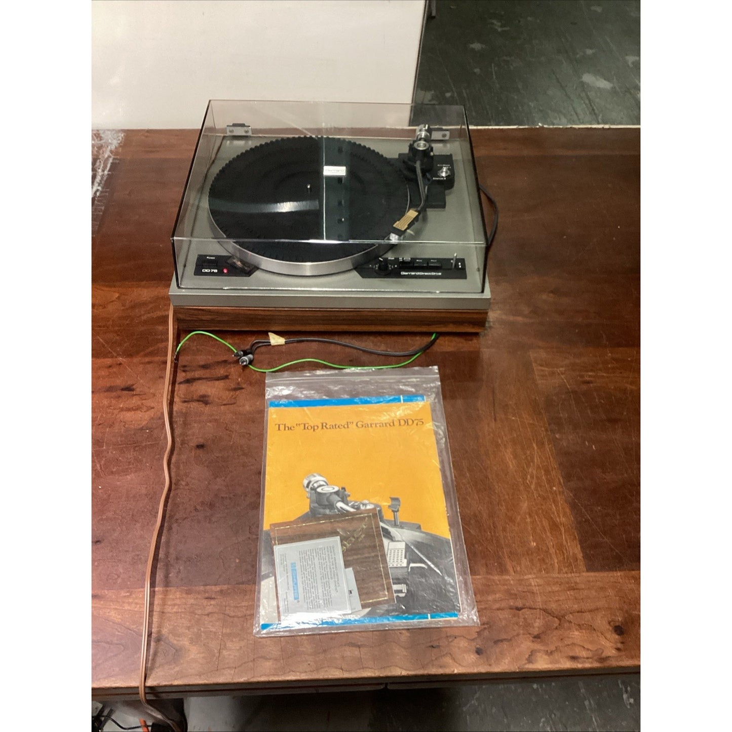 VINTAGE GARRARD DIRECT DRIVE DD75 TURNTABLE W/ MANUAL
