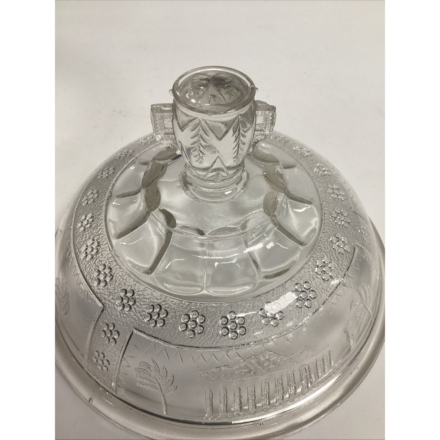 Antique EAPG Adams Glass SPHINX Egyptian Sphynx 50 Parthenon Covered BUTTER DISH