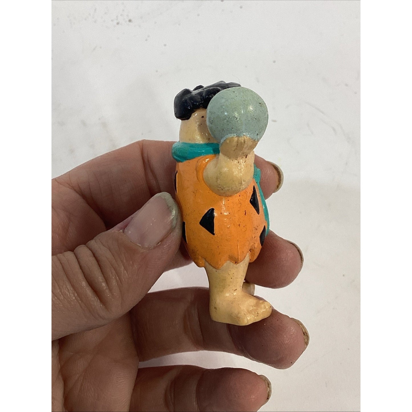 Vintage 1990 Fred Flinstone, Bam Bam And Pebbles Molded Toy Figures