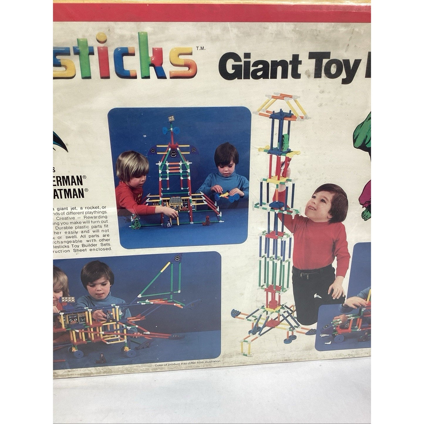 1979 Knickerbocker Fiddlesticks NOS Giant Toy Builder Set Marvel DC Comics #525