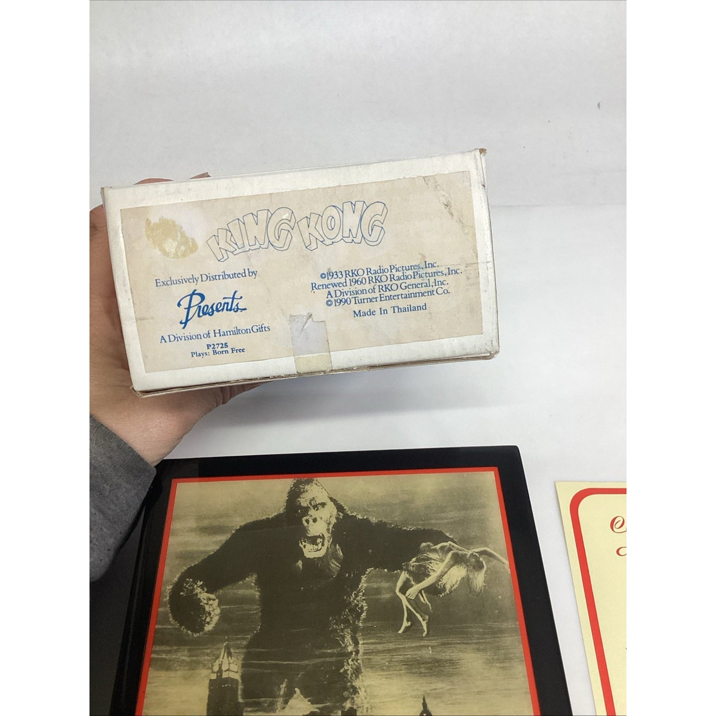 1990 King Kong Born Free Hamilton Gifts Music Box #606 W/ COA - Limited Edition