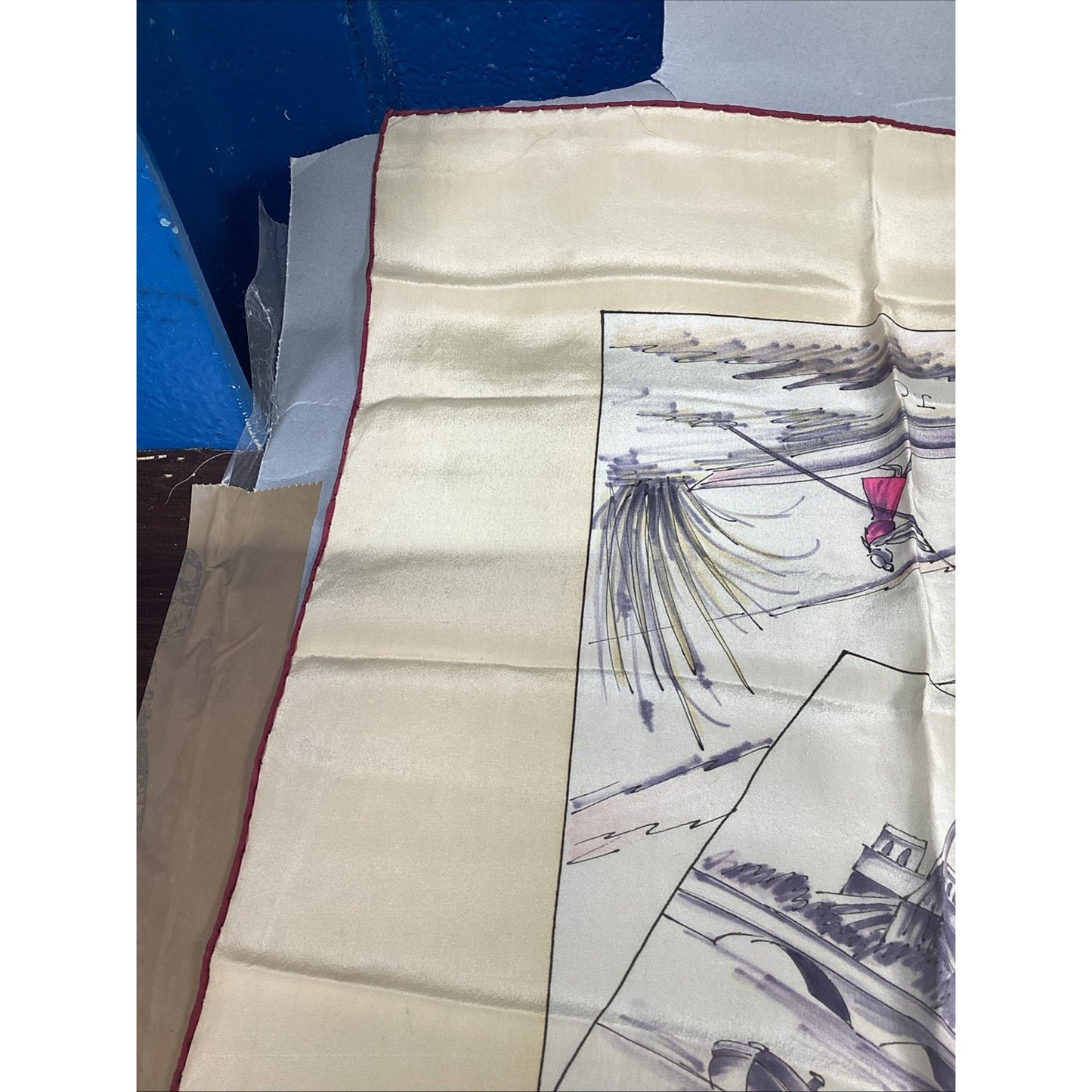 Women’s Silk Scarf Featuring 1914 Paris, France - 32x32”