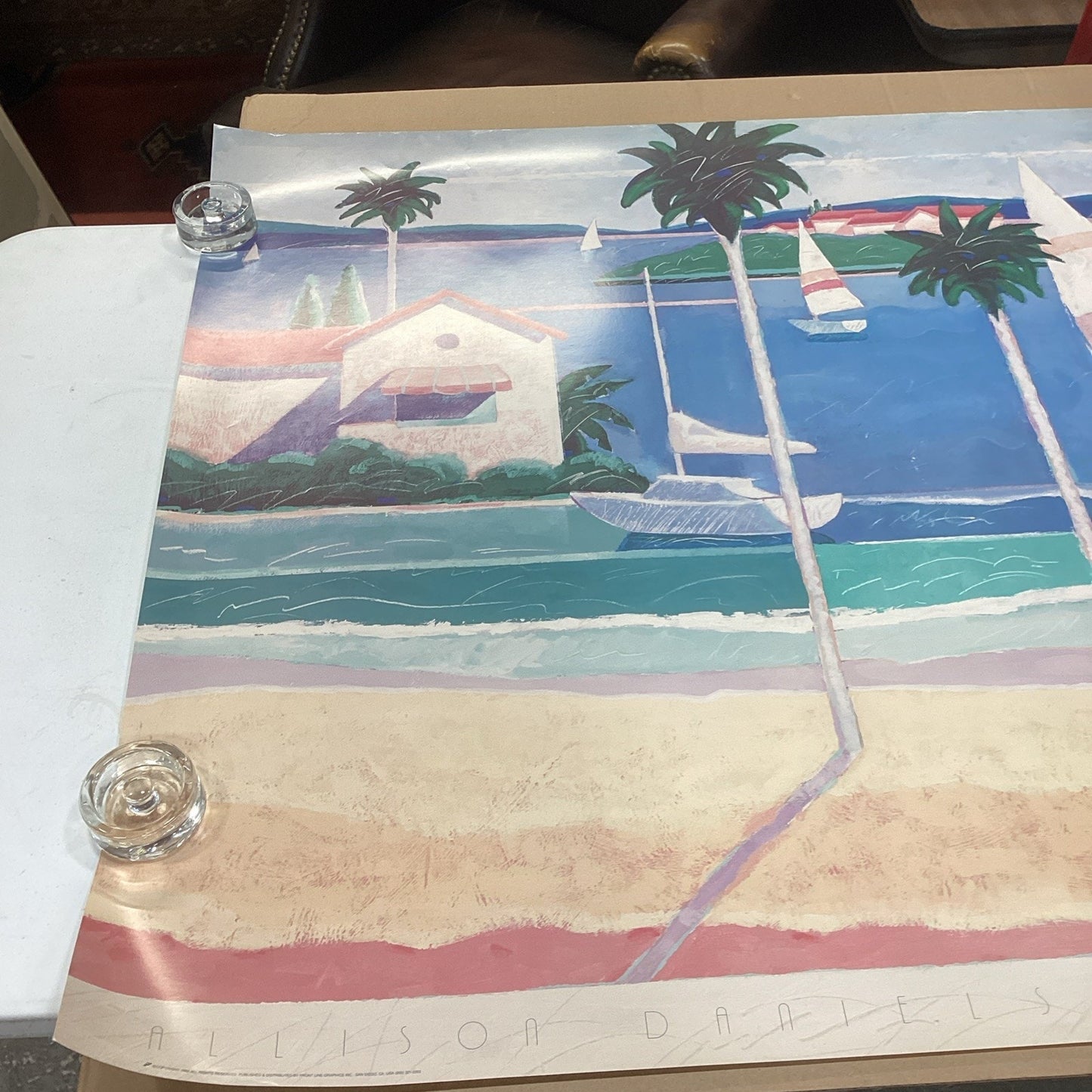 1988 Allison Daniel’s Front Line Editions Sailboats Poster Print - 48.75x36”