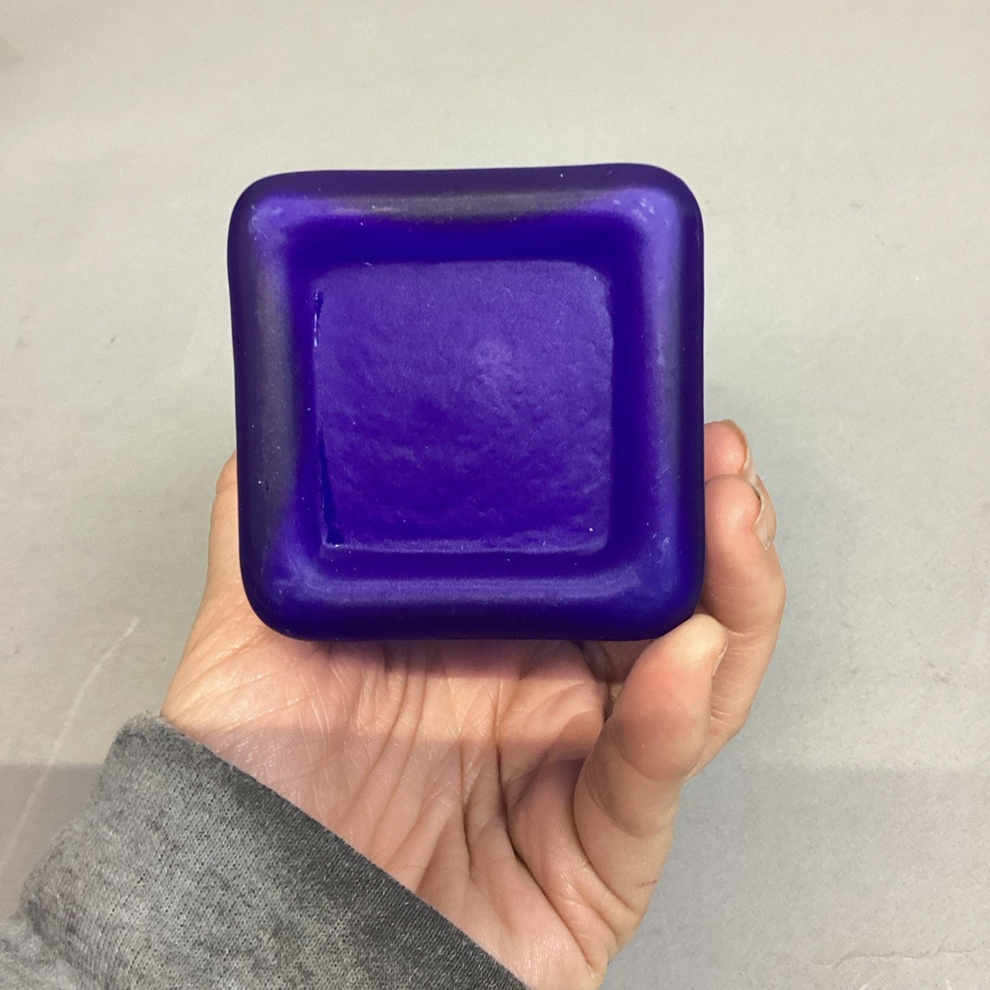 Frosted Cobalt Blue Glass Vase - 7.75”H