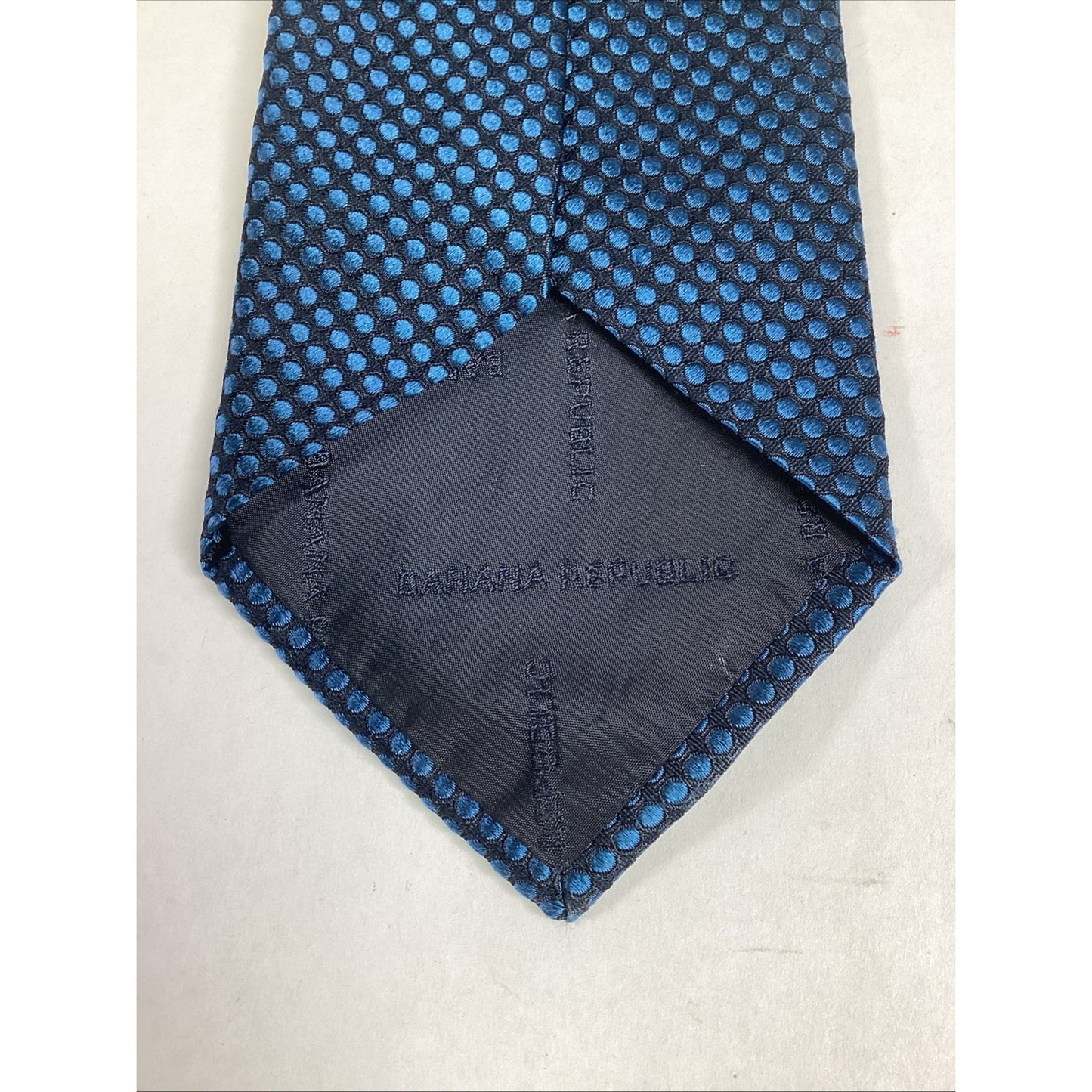 Banana Republic 100% Silk Men’s Blue Dot Tie - Made In Italy