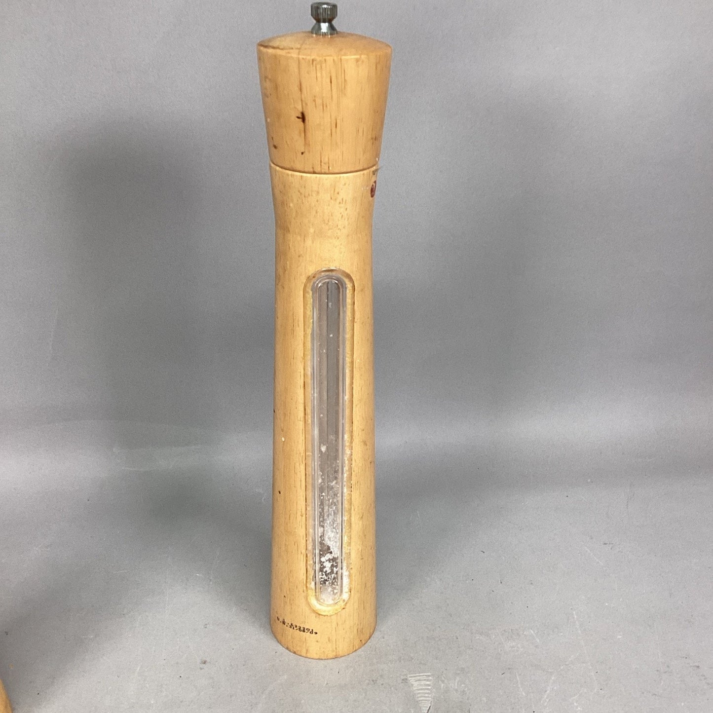 2-Piece Wooden Salt & Pepper Grinder/Mill 16" Tall w/See Thru Panels - Italy