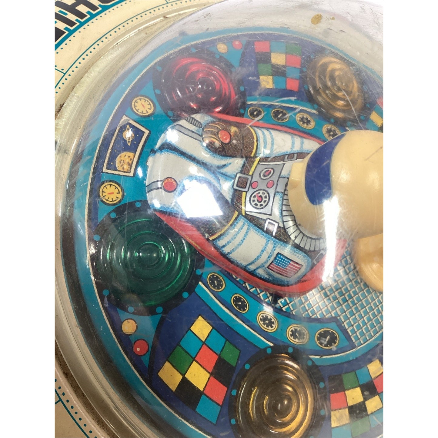 Vintage X-8 Spaceship Toy - No Lights - Spins/Moves/Sound Works