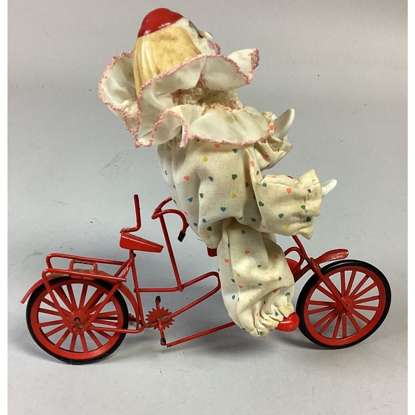 Vintage Enesco Porcelain Clown On Bicycle