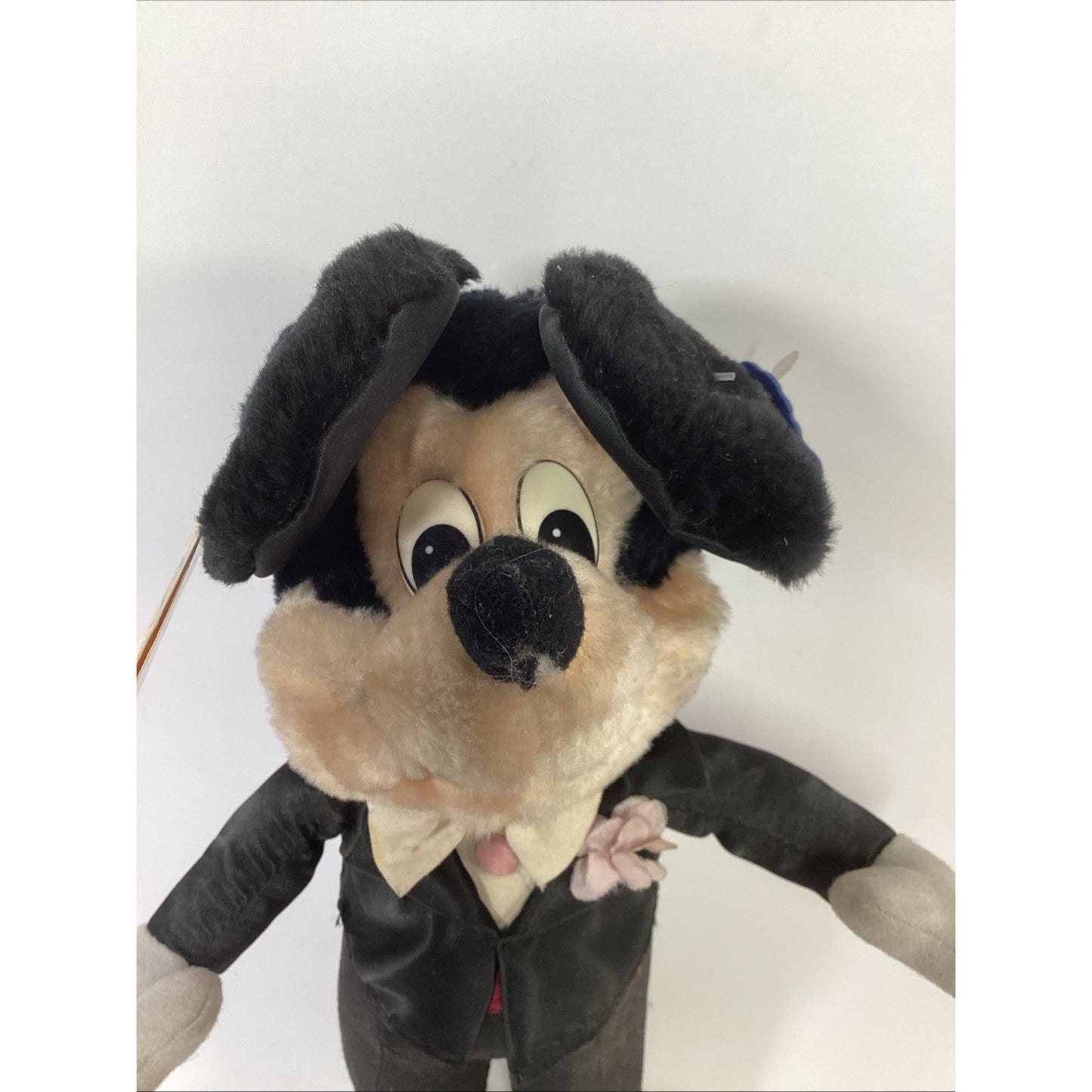 Disney 10” Mickey Mouse Tagged 60th Anniversary Black Tuxedo Plush Applause NOS