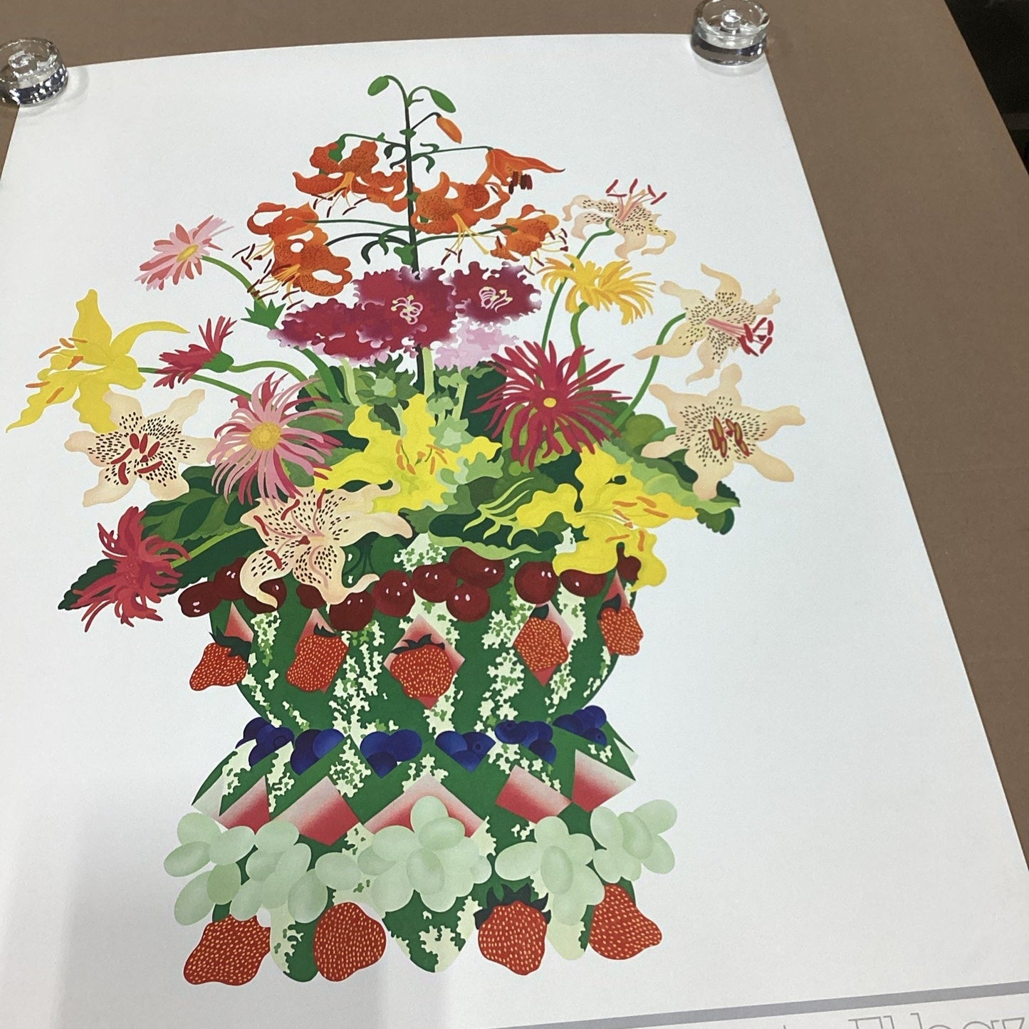 Galerie El Baz Lander - Floral Basket Poster - 39.5x27.25”