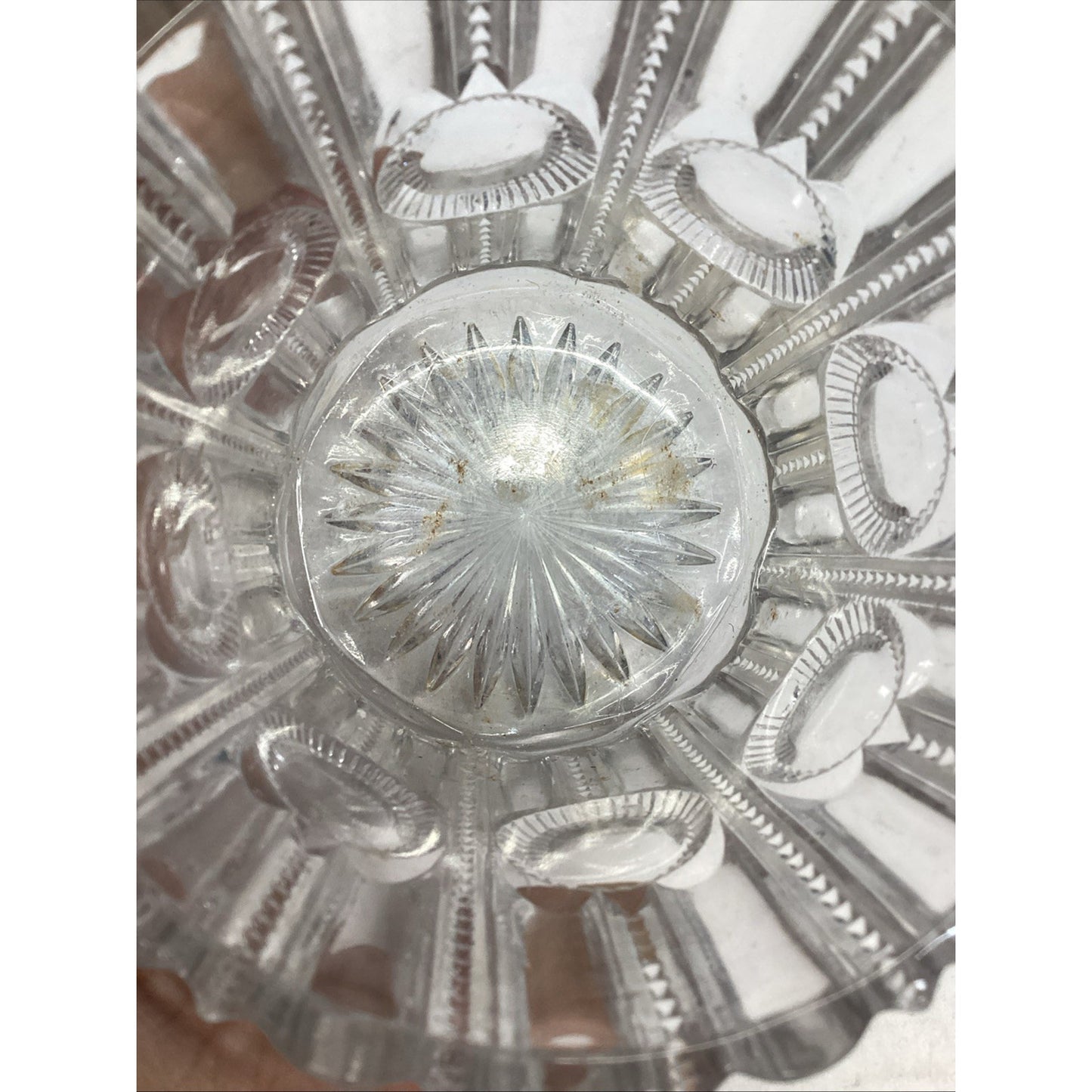 Vintage EAPG Pressed Glass Sugar Bowl With Lid Or Lidded Candy Dish