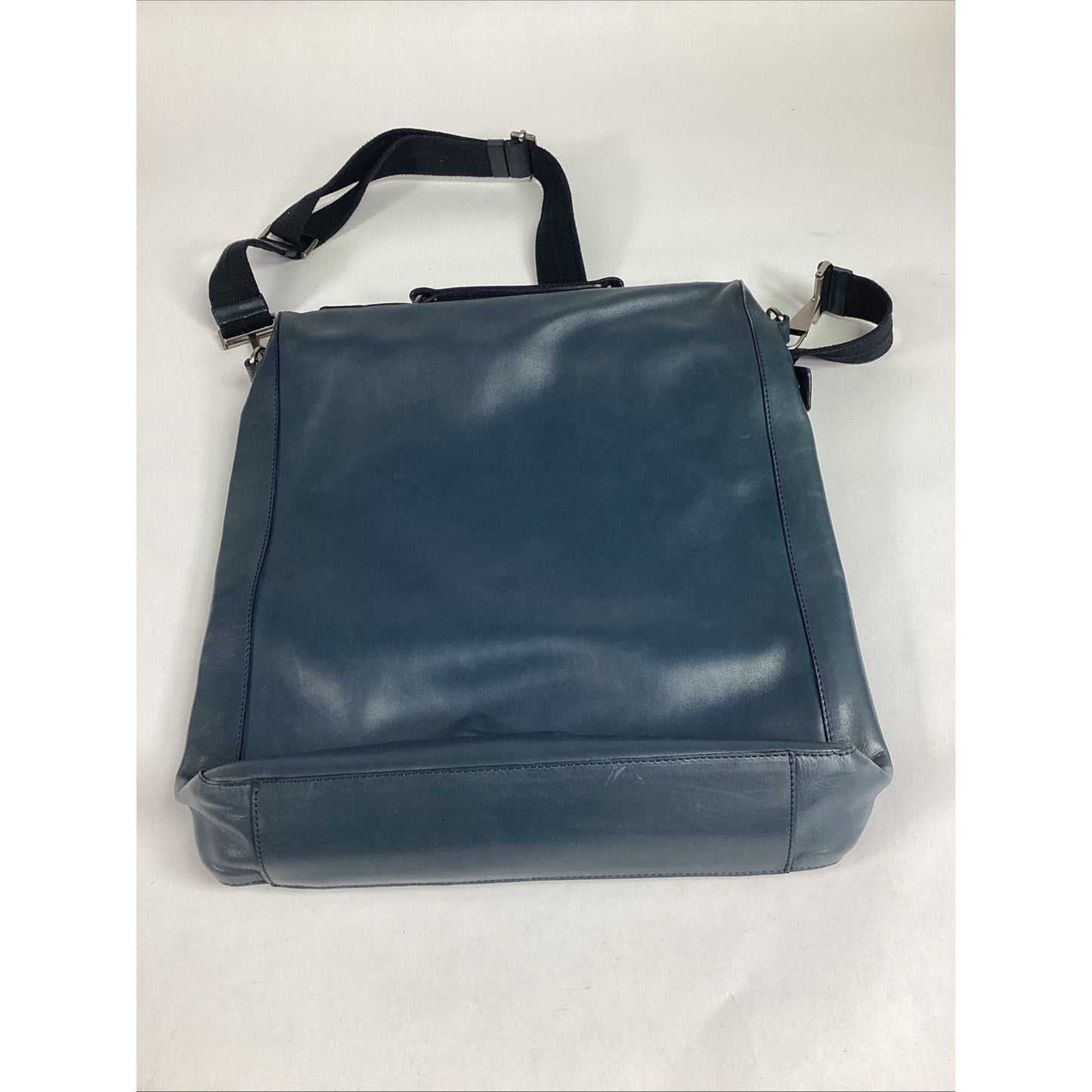 Marni Navy Blue Leather Tote Shoulder Messenger Bag W/ Shoulder Strap/2 Pockets