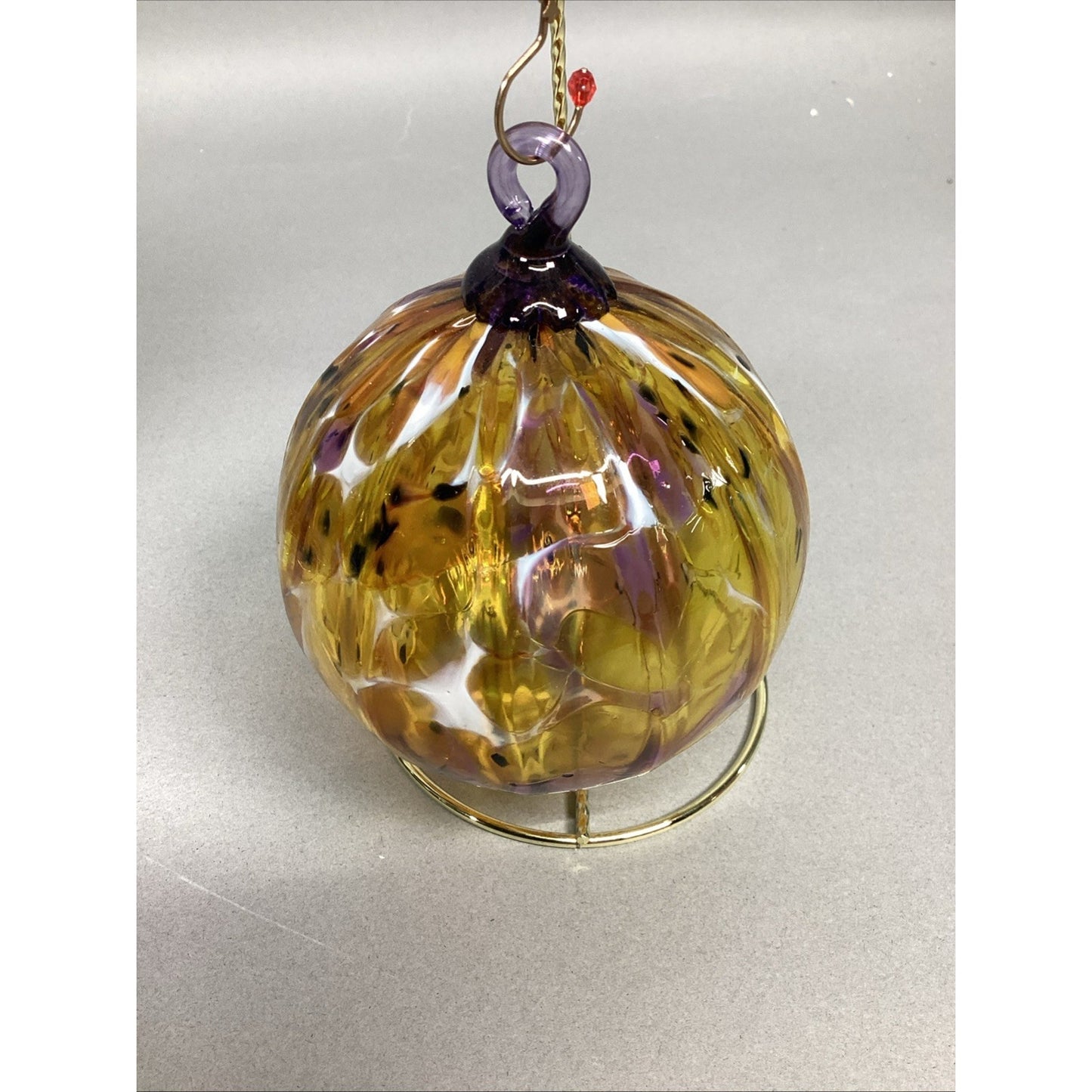 Set Of 3 Hand Blown Glass Christmas Ornaments With Ornament Hangers