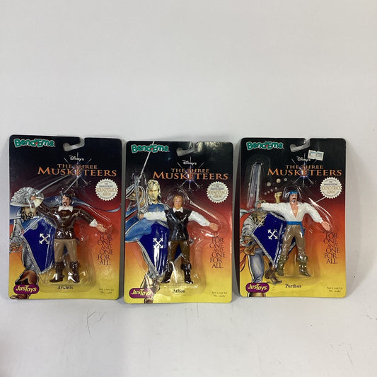 VTG 1998 Bend-Ems THREE MUSKETEERS 3 Pc. Action Figure Set by Just Toys, New