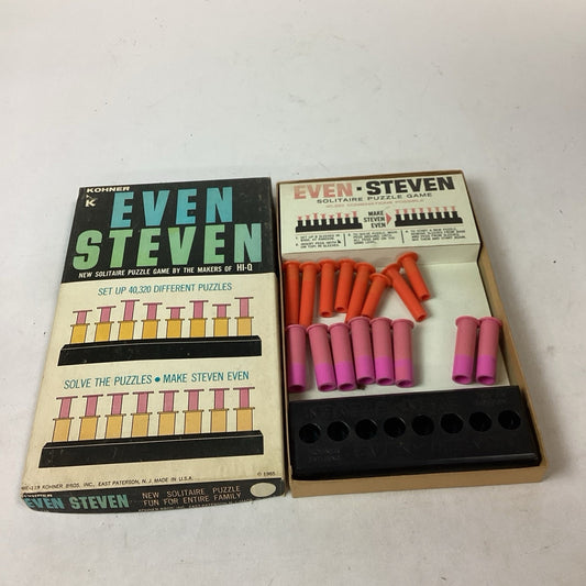 Vintage 1965 Kohner EVEN STEVEN Puzzle Game With Original Box