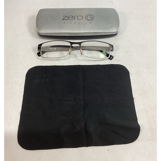 Zero G Titanium Brookville Black Silver Gradient 140mm Glasses W/ Hard Case