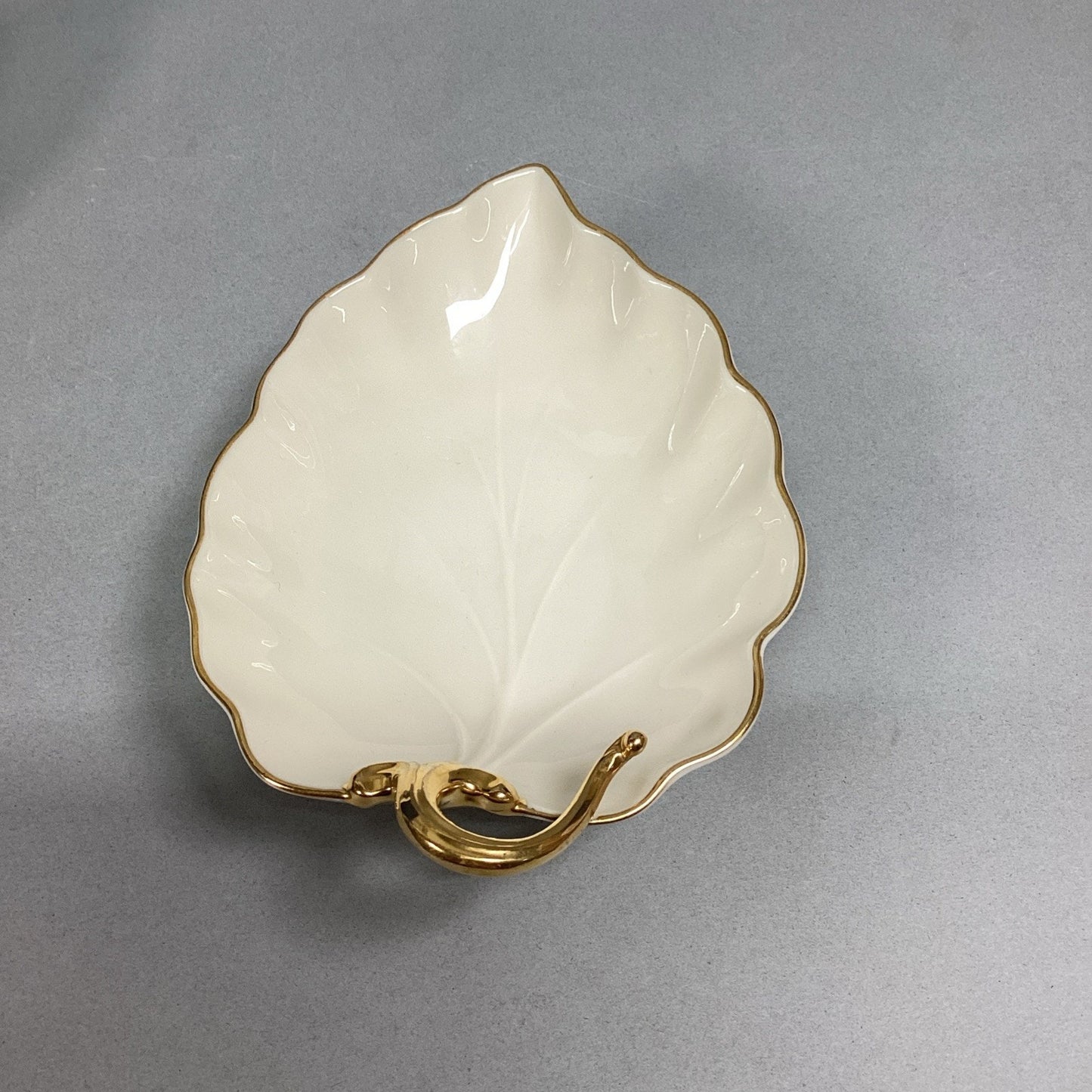 Lot Of 2 - Lenox Candy Nut Serving Dishes - Leaf Shaped/Banana Boat -Made In USA