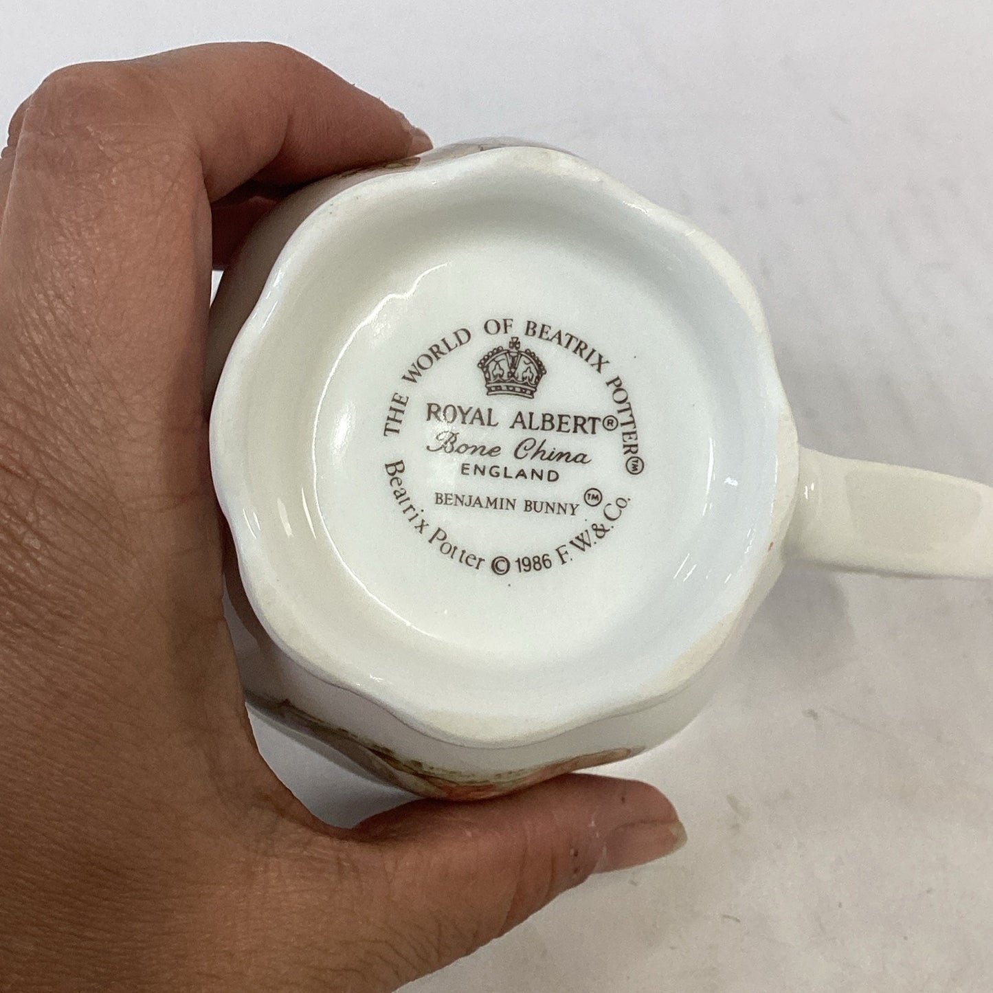 Royal Albert 1986 Beatrix Potter Benjamin Bunny Bone China Teacup - England