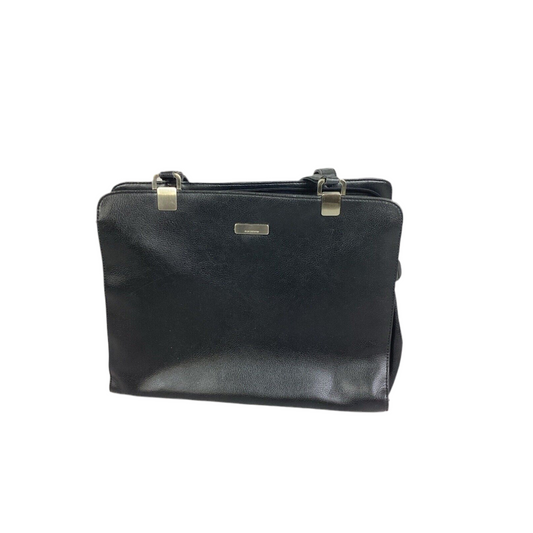 Liz Claiborne Large Black Leather Purse With Extra Strap