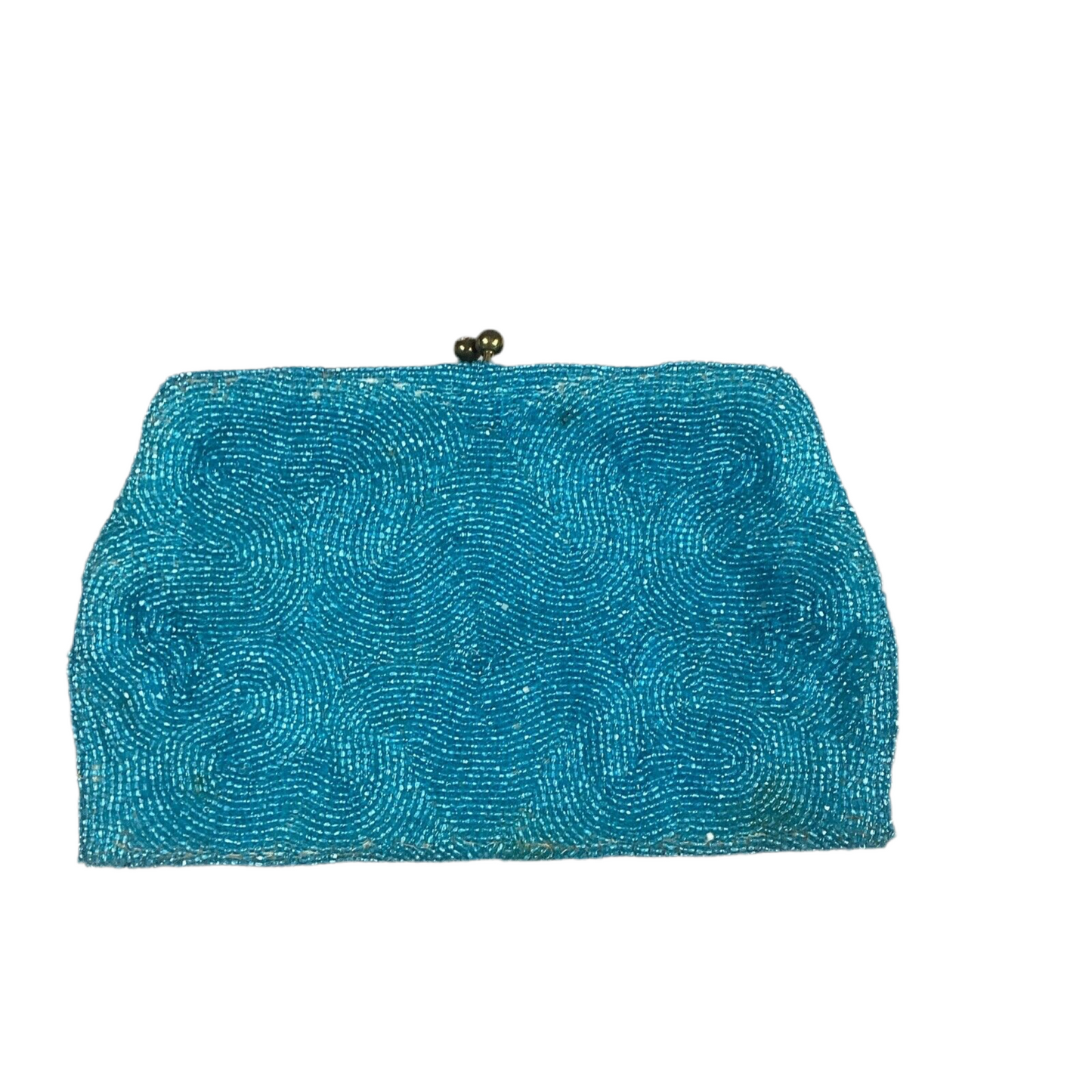 Coblentz Teal Blue Beaded Clutch Purse