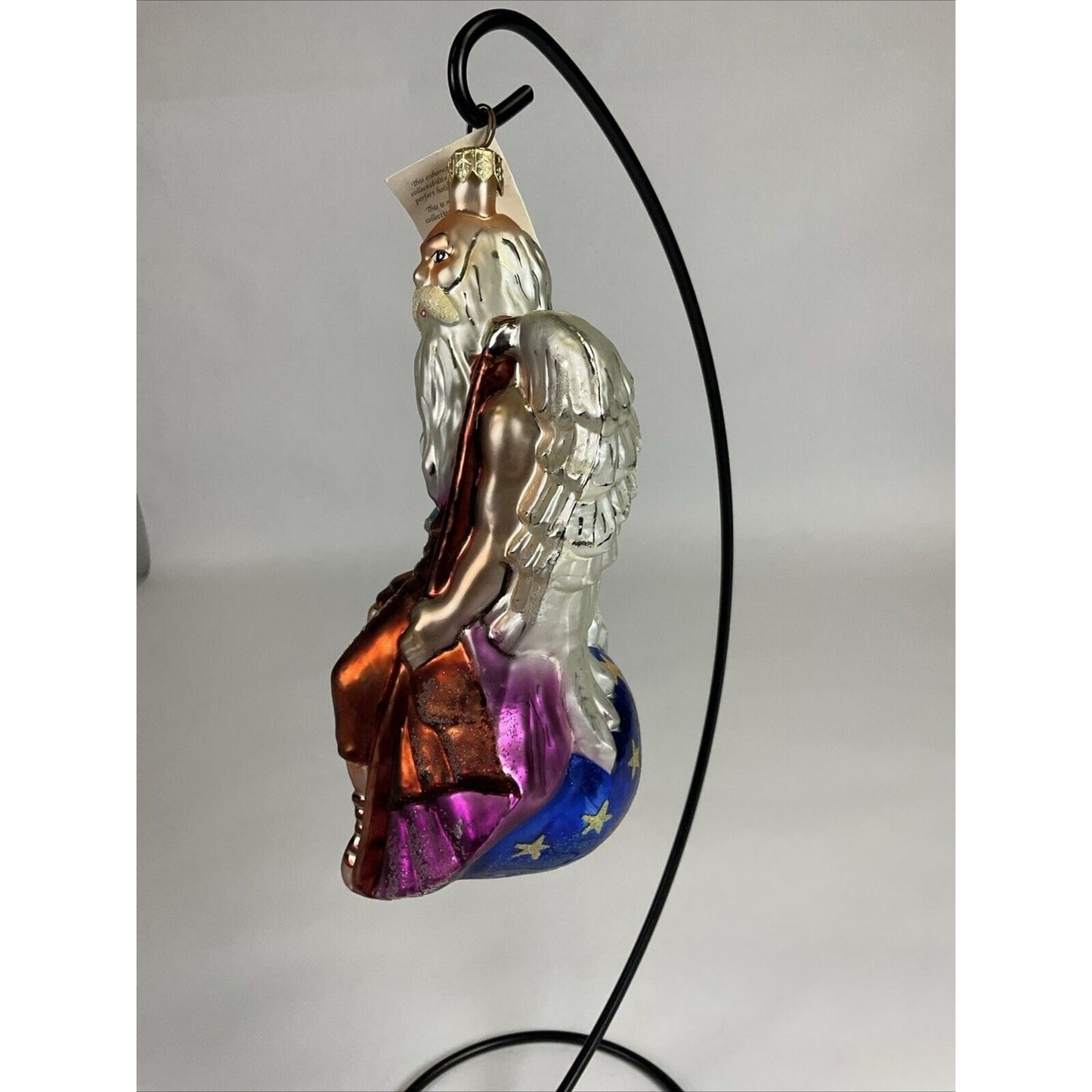 Christopher Radko Father Time Angel Glass Christmas Ornament w/ Tag