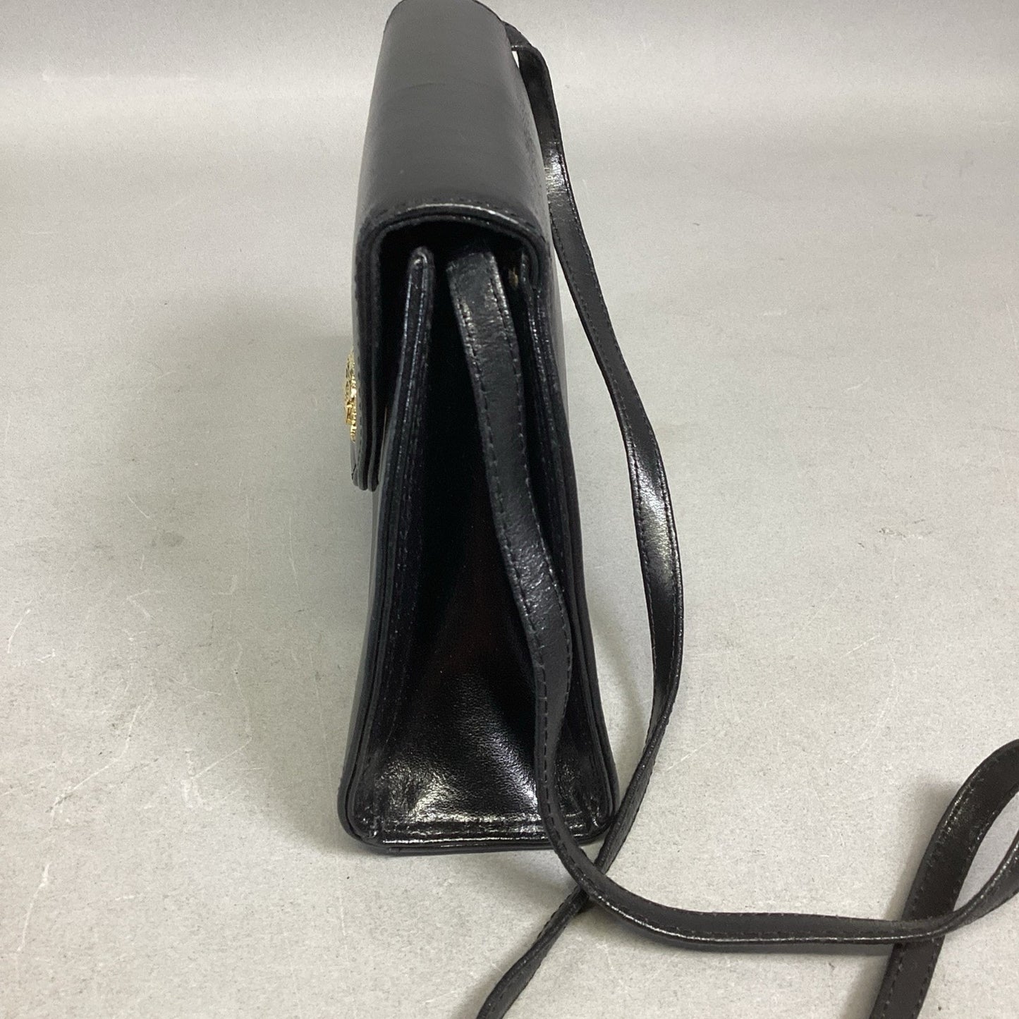 Vintage Maraolo Black Genuine Leather Shoulder Bag Made in Italy