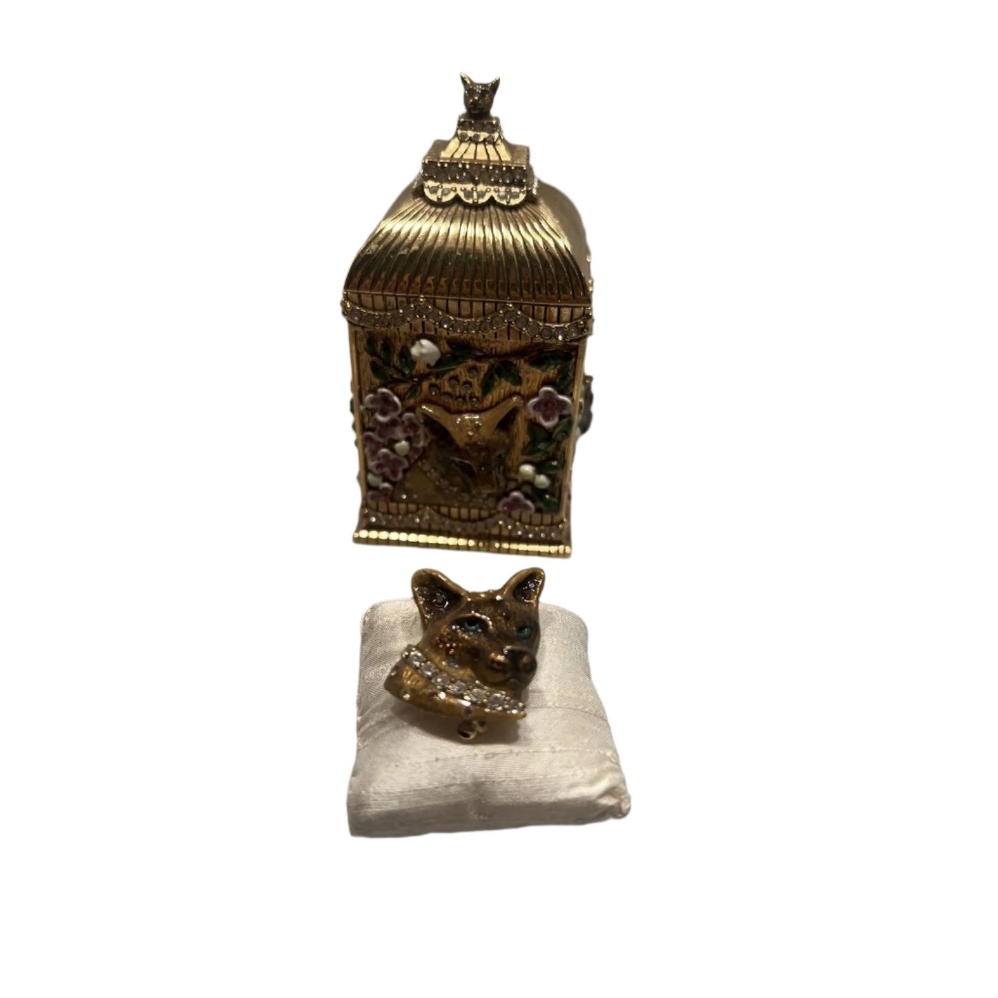 Wendy Reed Swarovski Crystals Trinket Box W/ Cat Pin Limited Edition