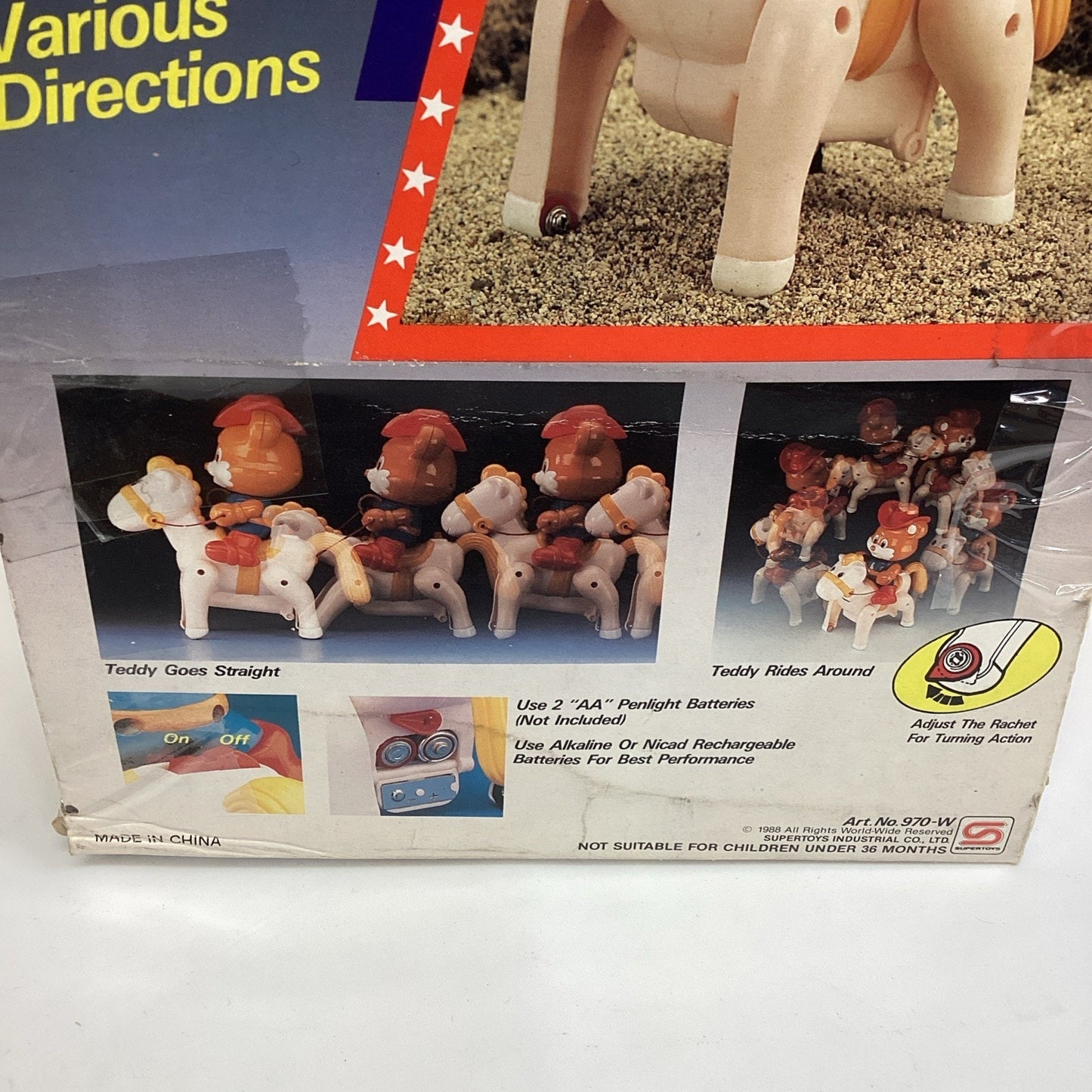 Vintage 1988 Cowboy Teddy - NOS - Battery Operated