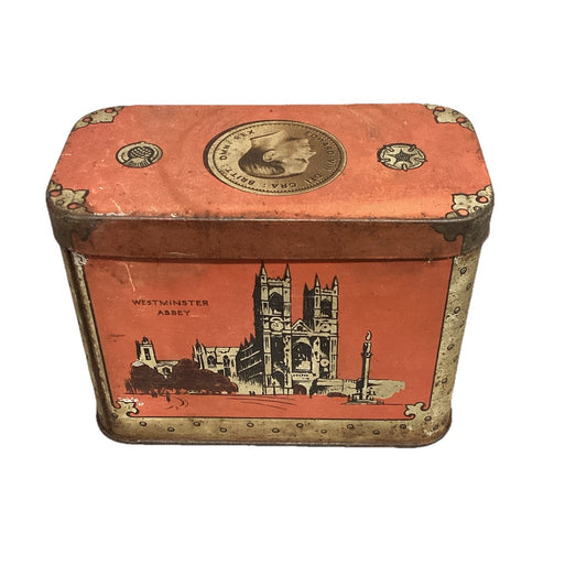 Rare 1930s Edward VIII Coronation Westminster Abbey Treasure Chest Money OXO Tin