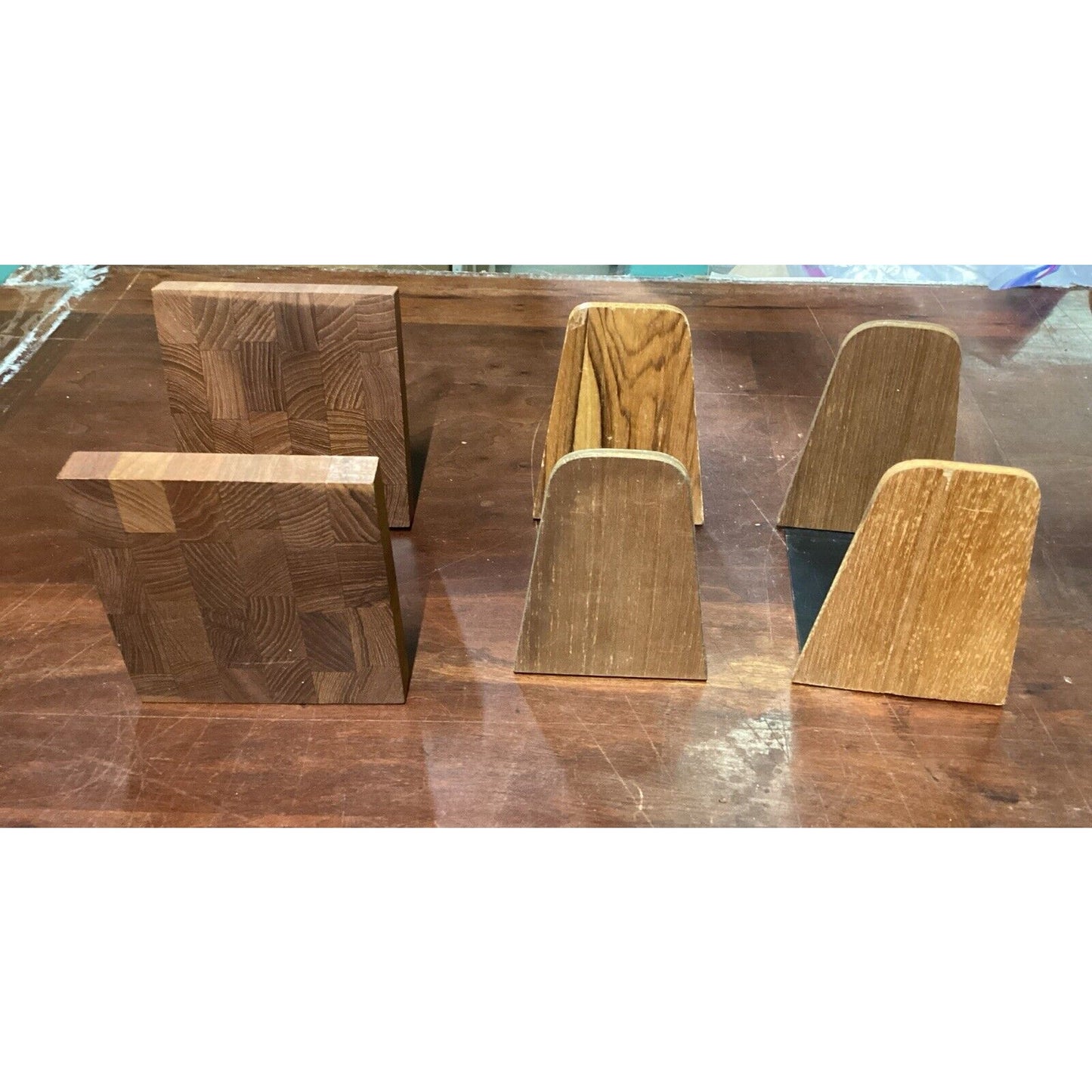 3 Sets Of Wooden Book Ends