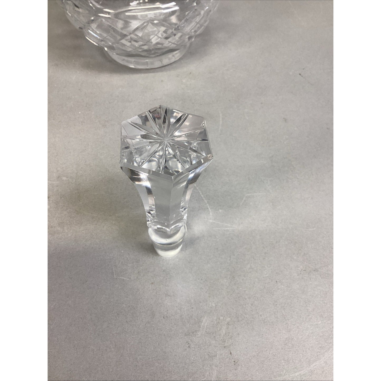 Vintage Cut Glass Crystal Decanter W/ Stopper - Floral Design - 12”H