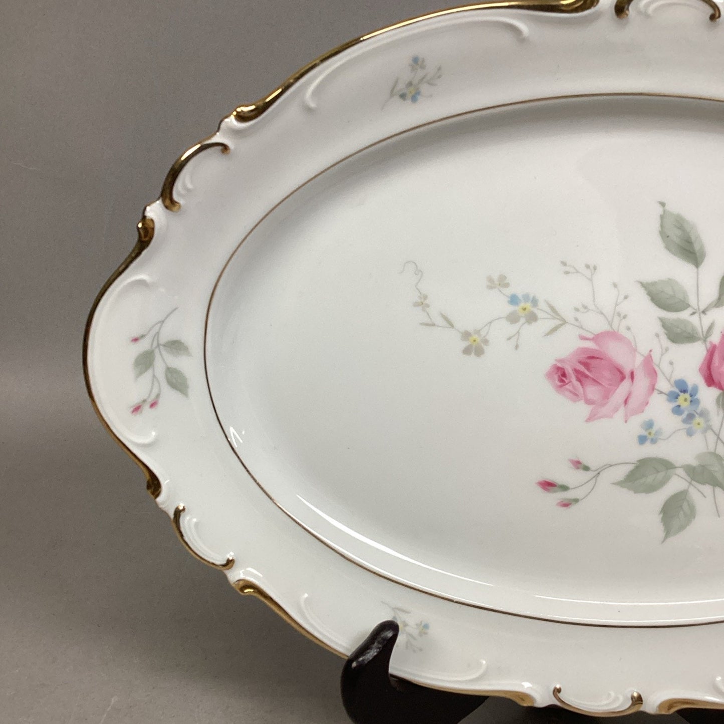 Set Of 2 Heinrich & Co. Selb Pink Floral Serving Platters - Bavaria Germany