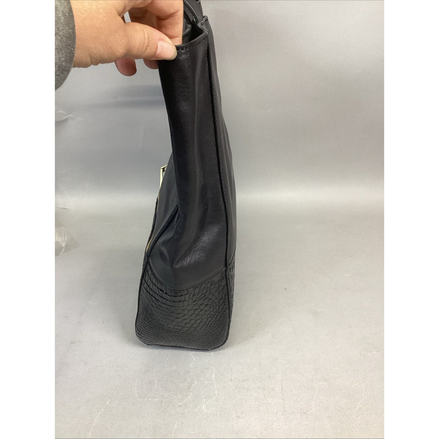 Claudia Ciuti Large Black Leather Shoulder Bag