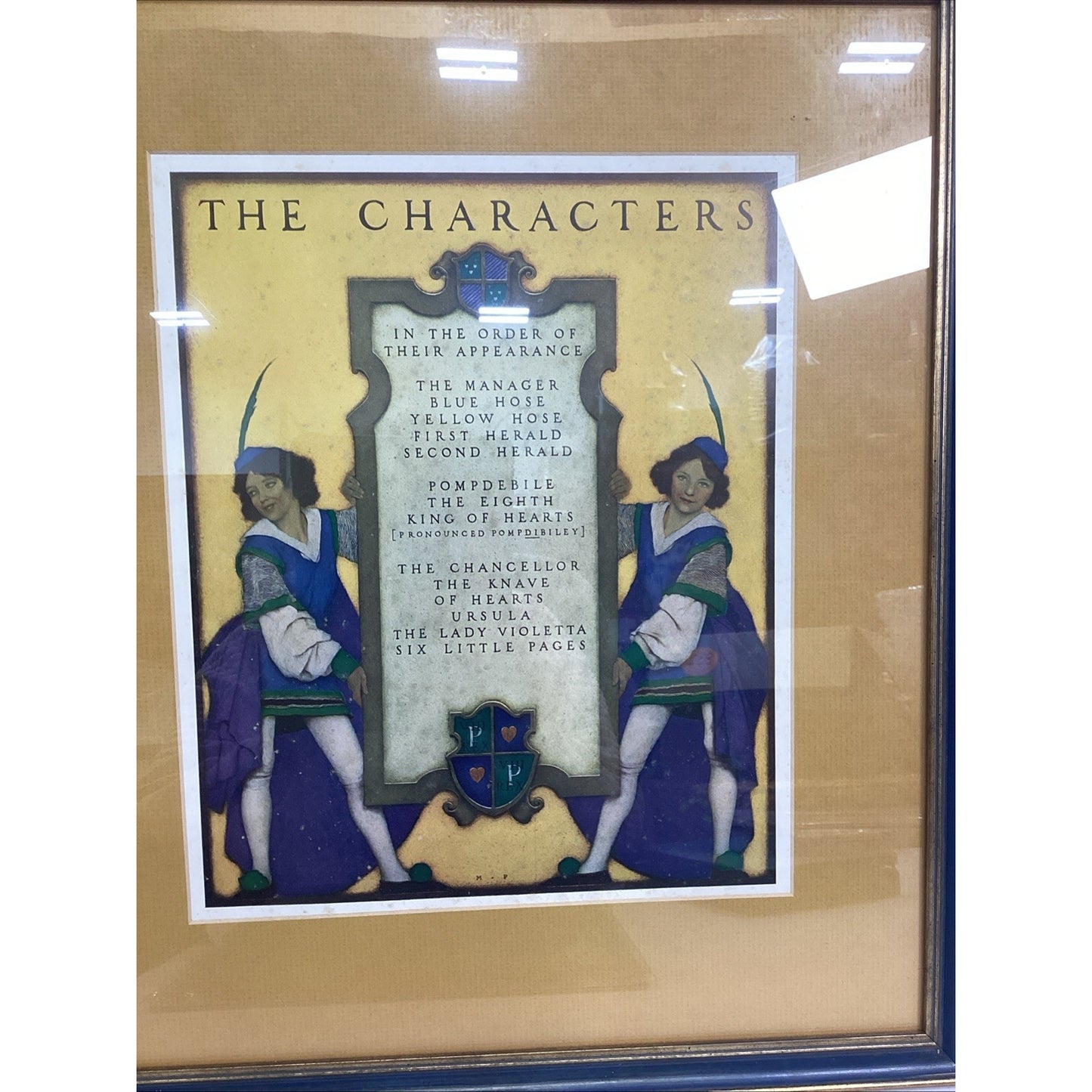 Maxfield Parrish "List Of Characters" - Knave Of Hearts - Framed - 19x16.5”