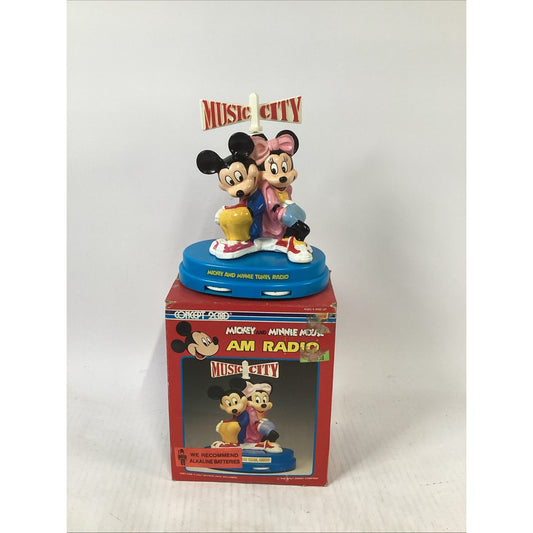Vintage Mickey Minnie Mouse AM Radio 3D Figures Music City Tested & Works