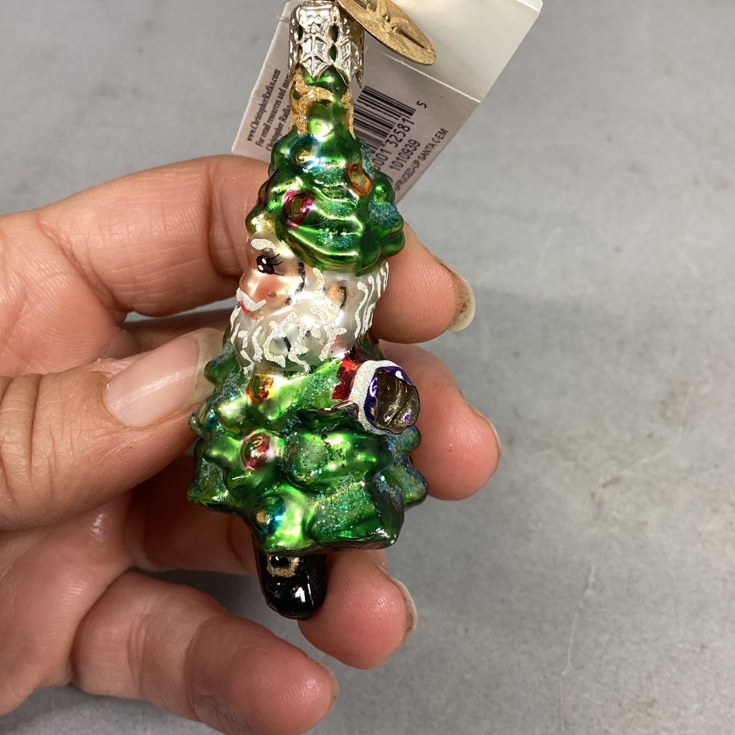 Radko Spruced Up Santa Gem With Tags #1010939 - Damaged