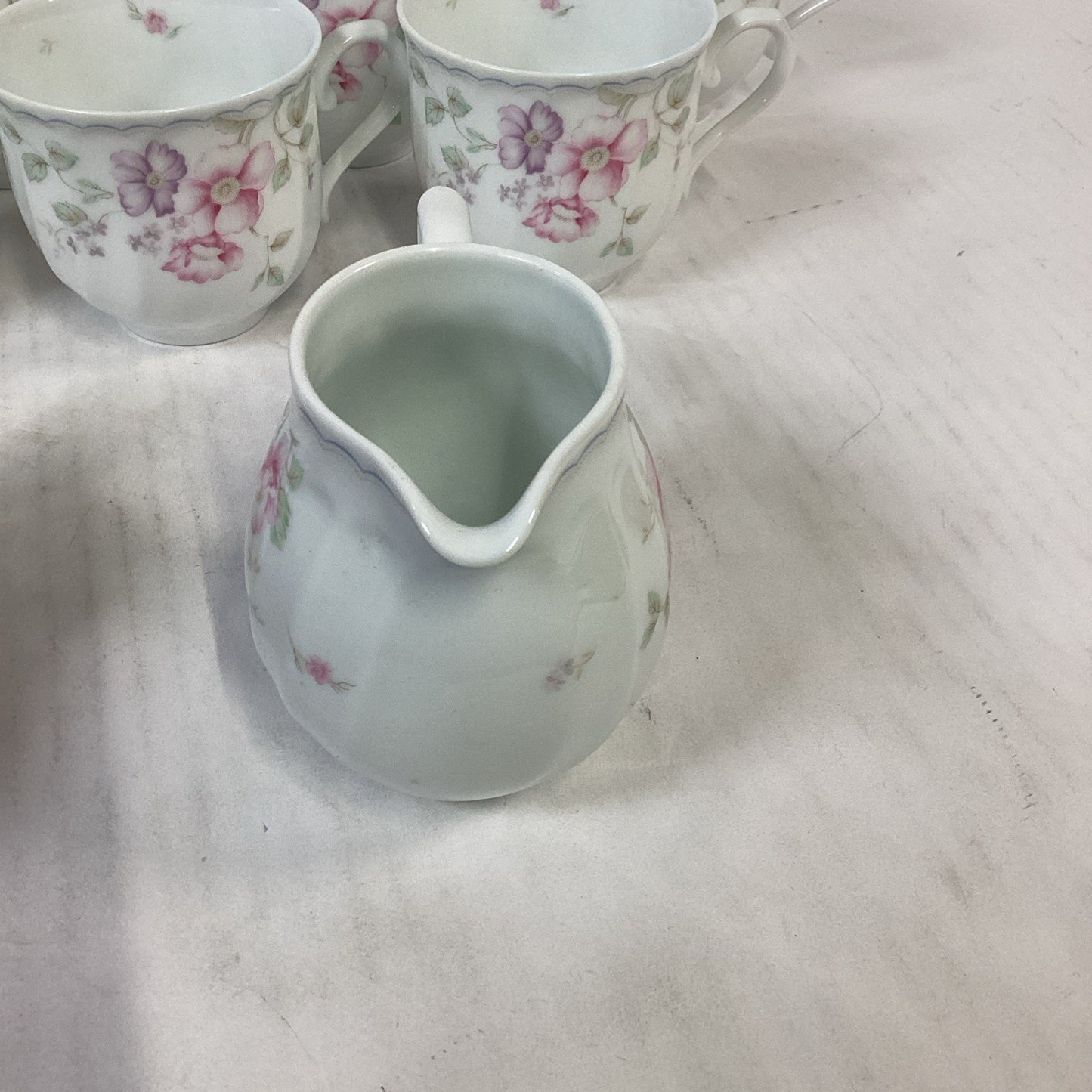 Lot Of 10 Mikasa L9711 Renee Tea Cups, Creamer And Sugar